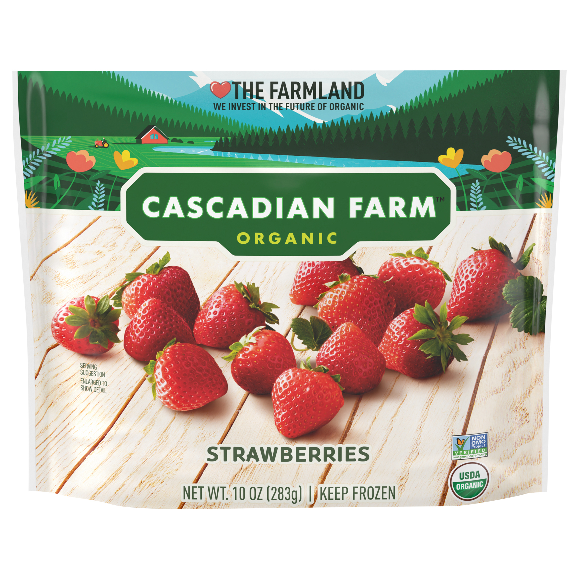 Cascadian Farm Organic Strawberries, Non-GMO, Frozen Fruit, 10 oz.