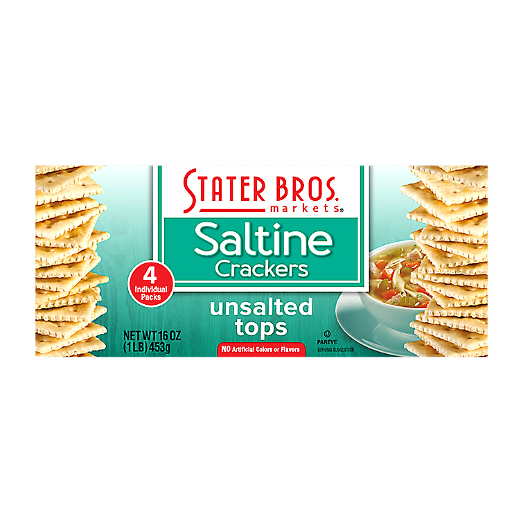Stater Bros. Markets 4 Pack Saltine Unsalted Tops Crackers 4 ea