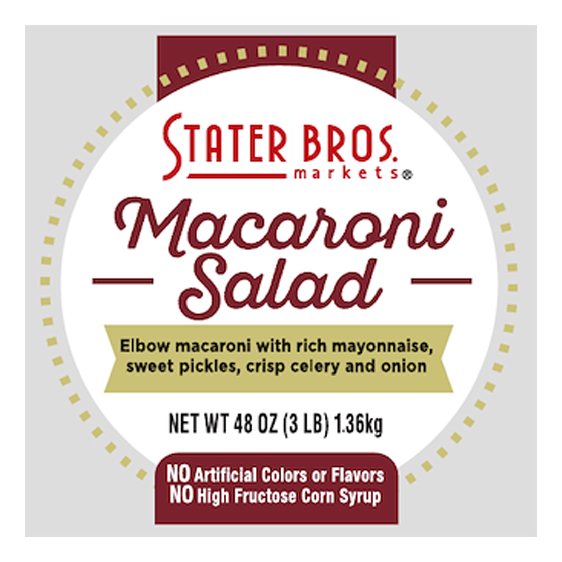 Stater Bros. Markets Macaroni Salad 48 oz
