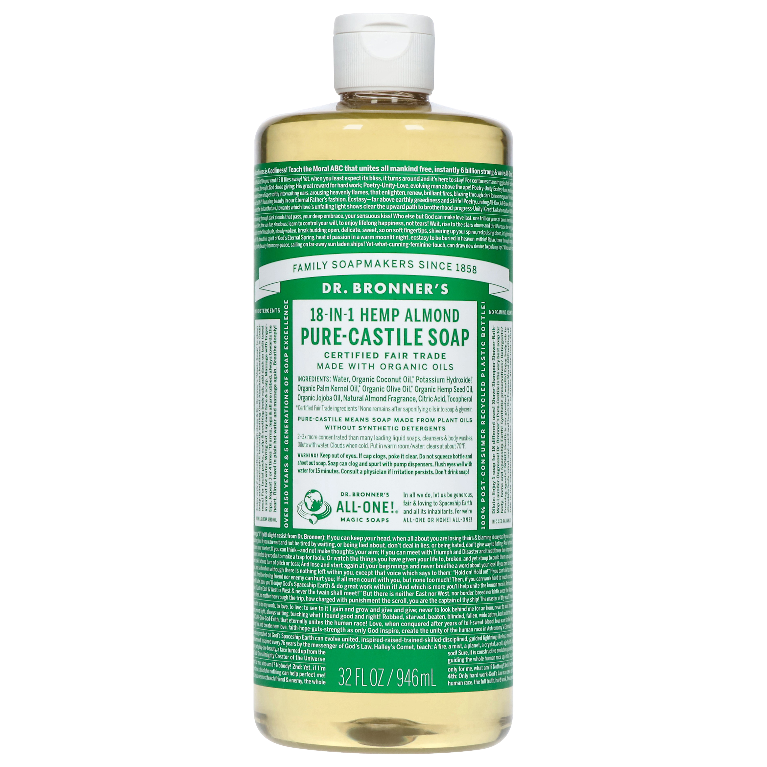 Dr. Bronner's 18-In-1 Hemp Almond Pure-Castile Soap