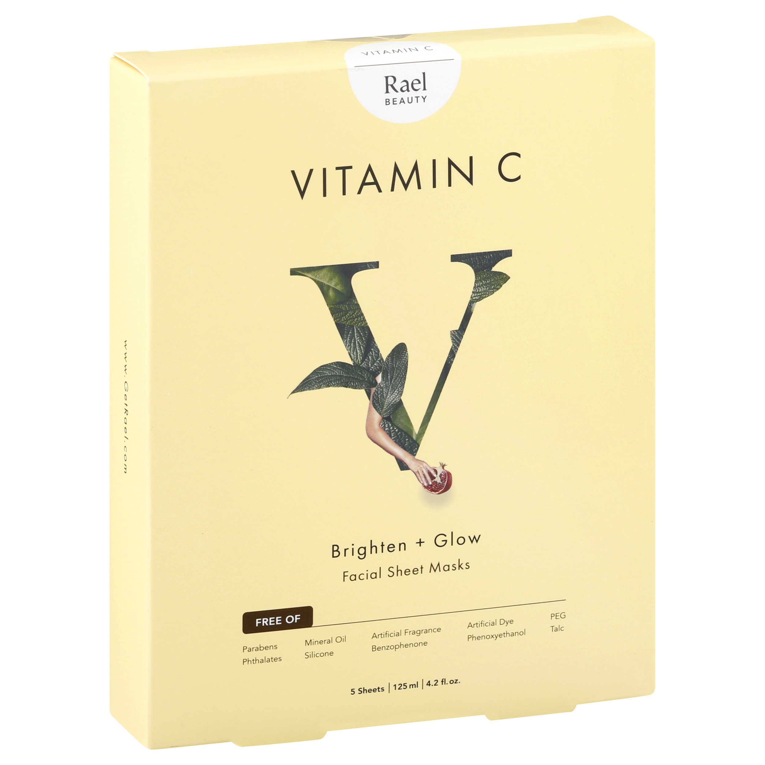 Rael Beauty Vitamin C Brighten + Glow Facial Sheet Masks
