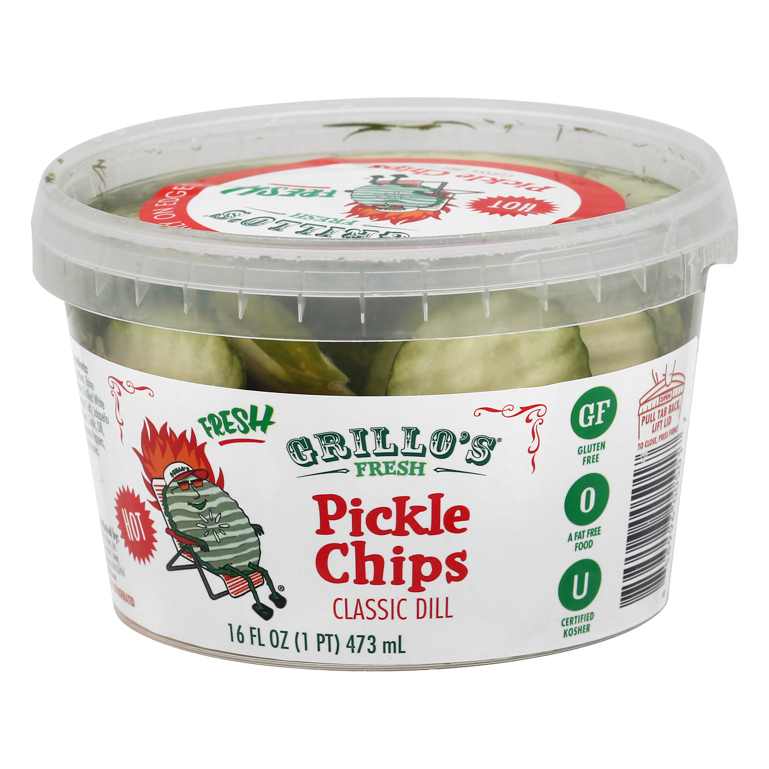 Grillo's Fresh Hot Classic Dill Pickle Chips