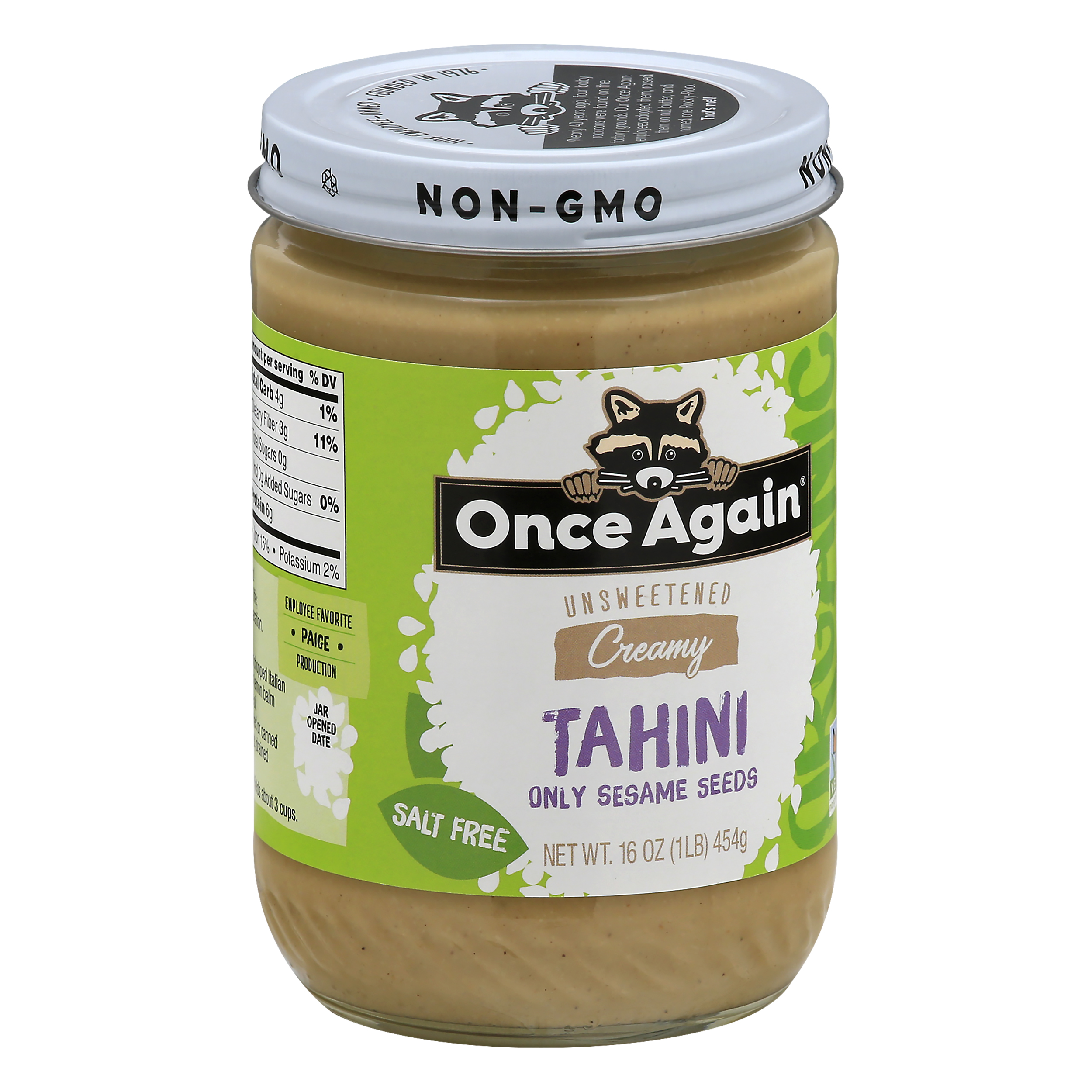 Once Again Unsweetened Creamy Salt Free Tahini