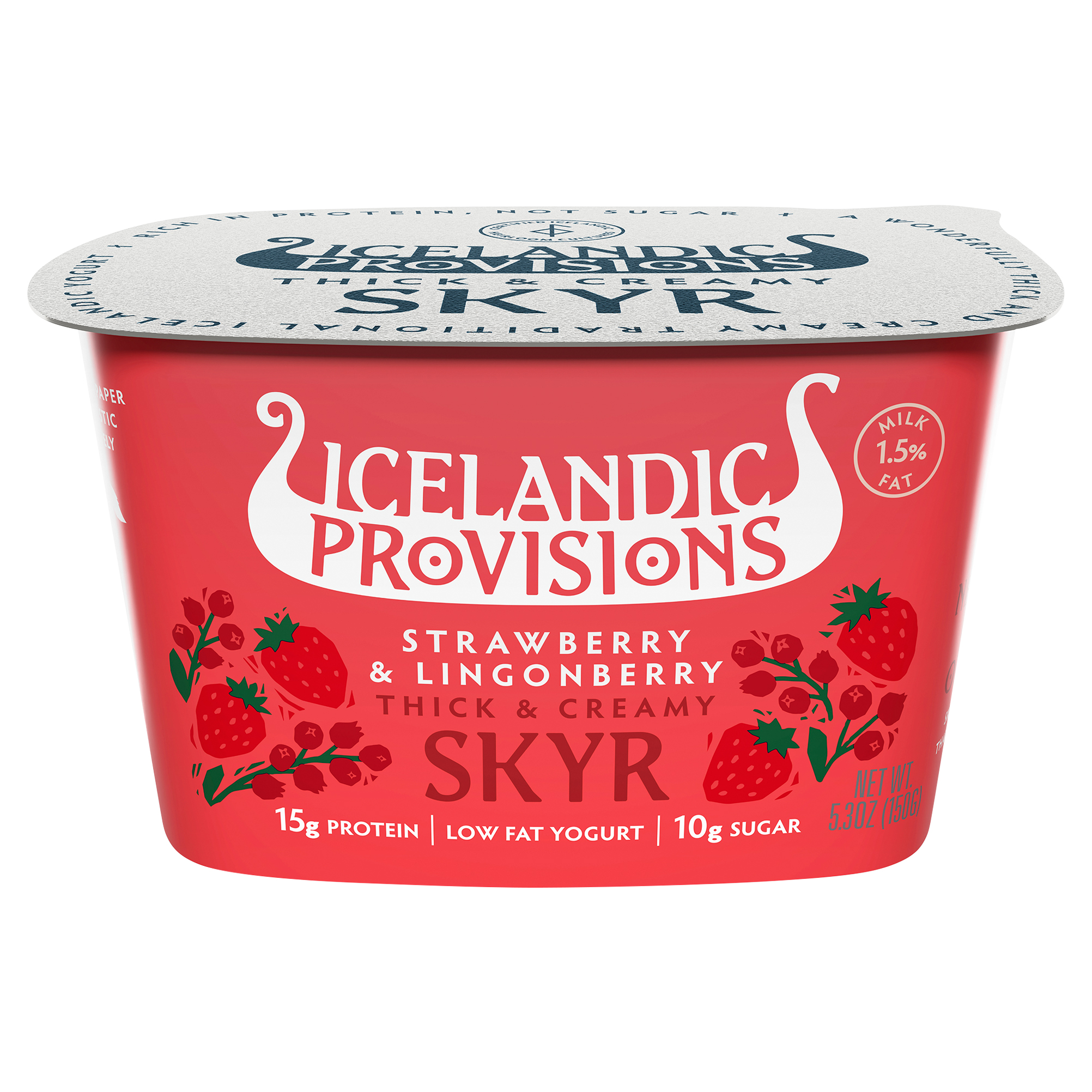 Icelandic Provisions Strawberry & Lingonberry Thick & Creamy Low Fat Skyr