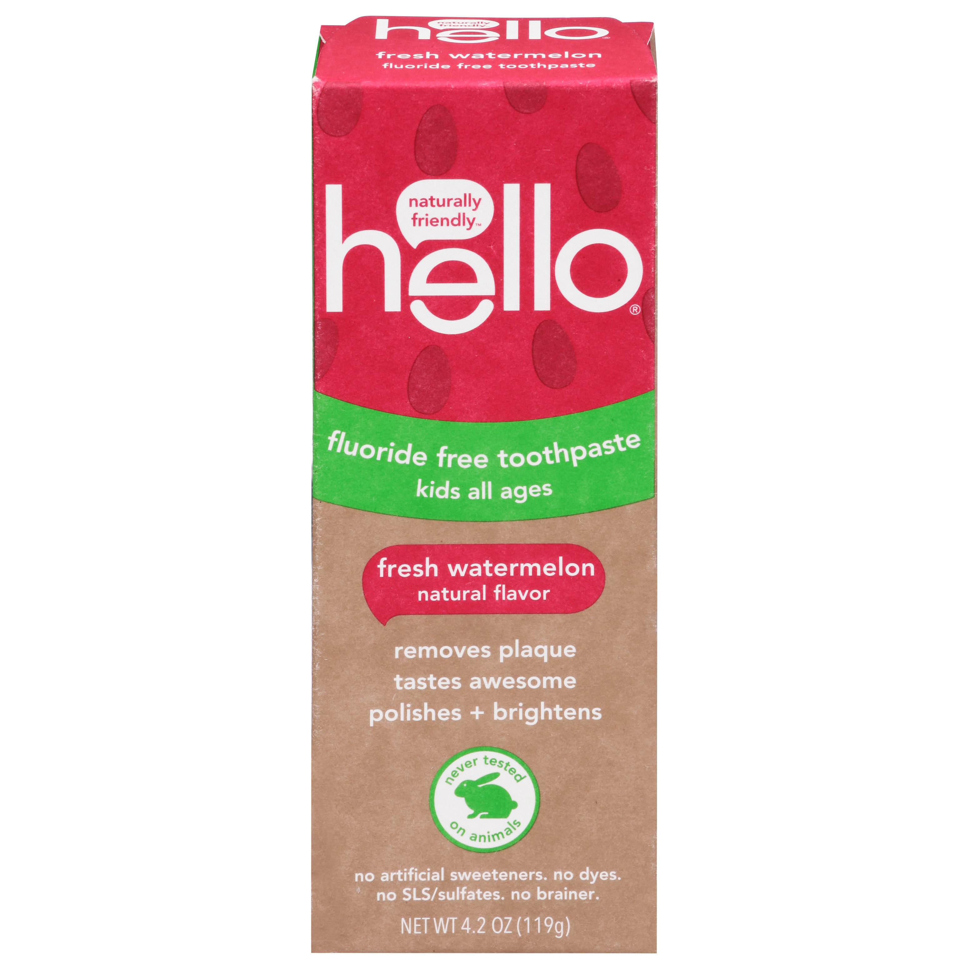 Hello Fluoride Free Fresh Watermelon Toothpaste
