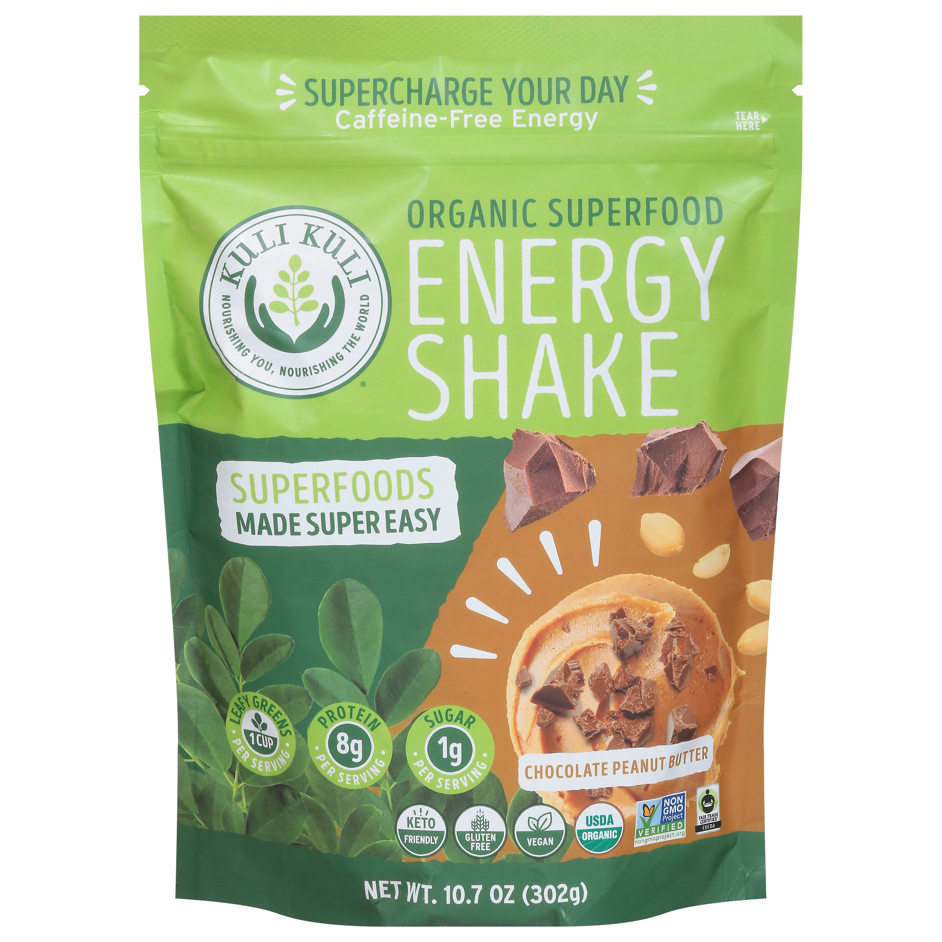 Kuli Kuli Energy Shake Organic Chocolate Peanut Butter Superfood