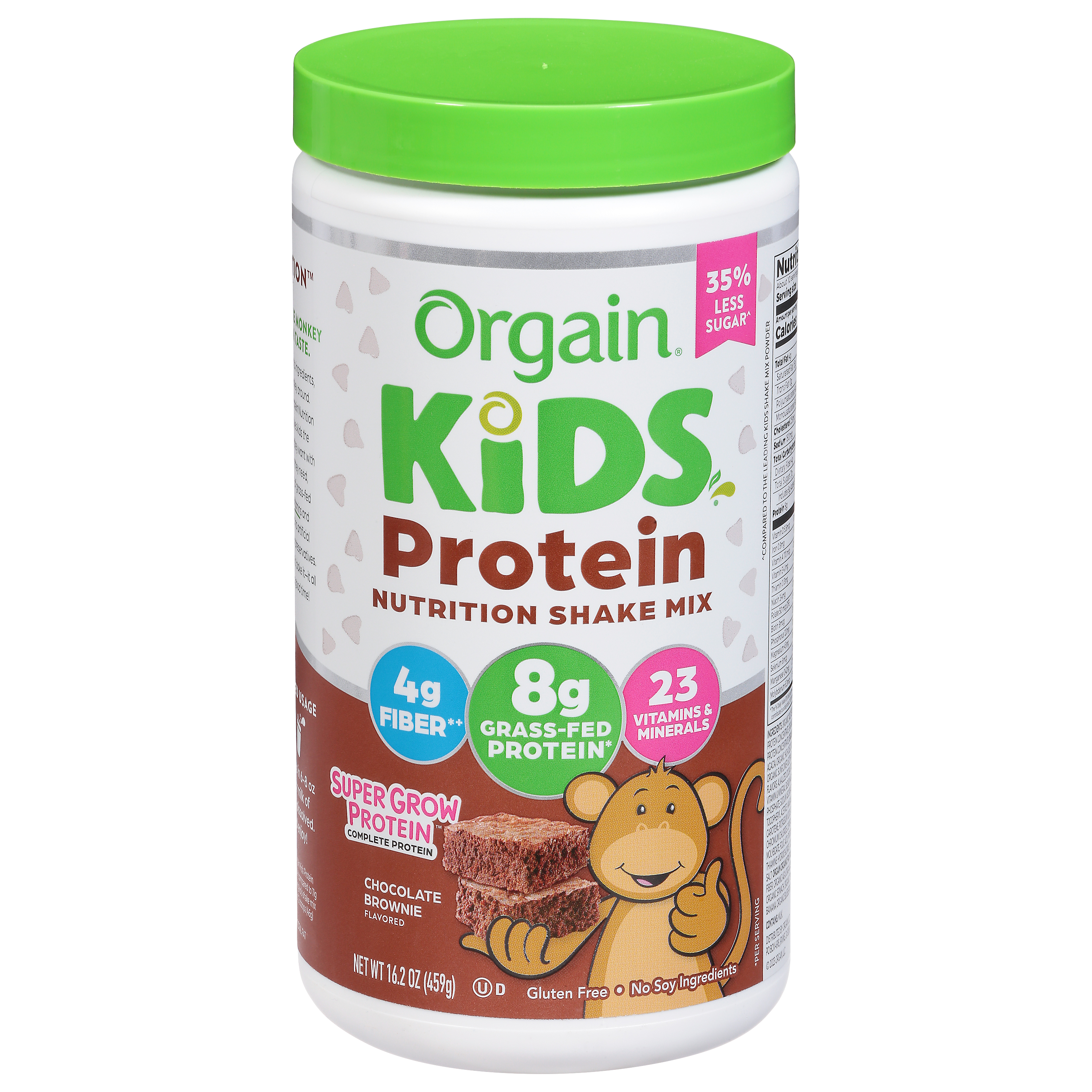 Orgain Kids Protein Chocolate Brownie Nutrition Shake Mix