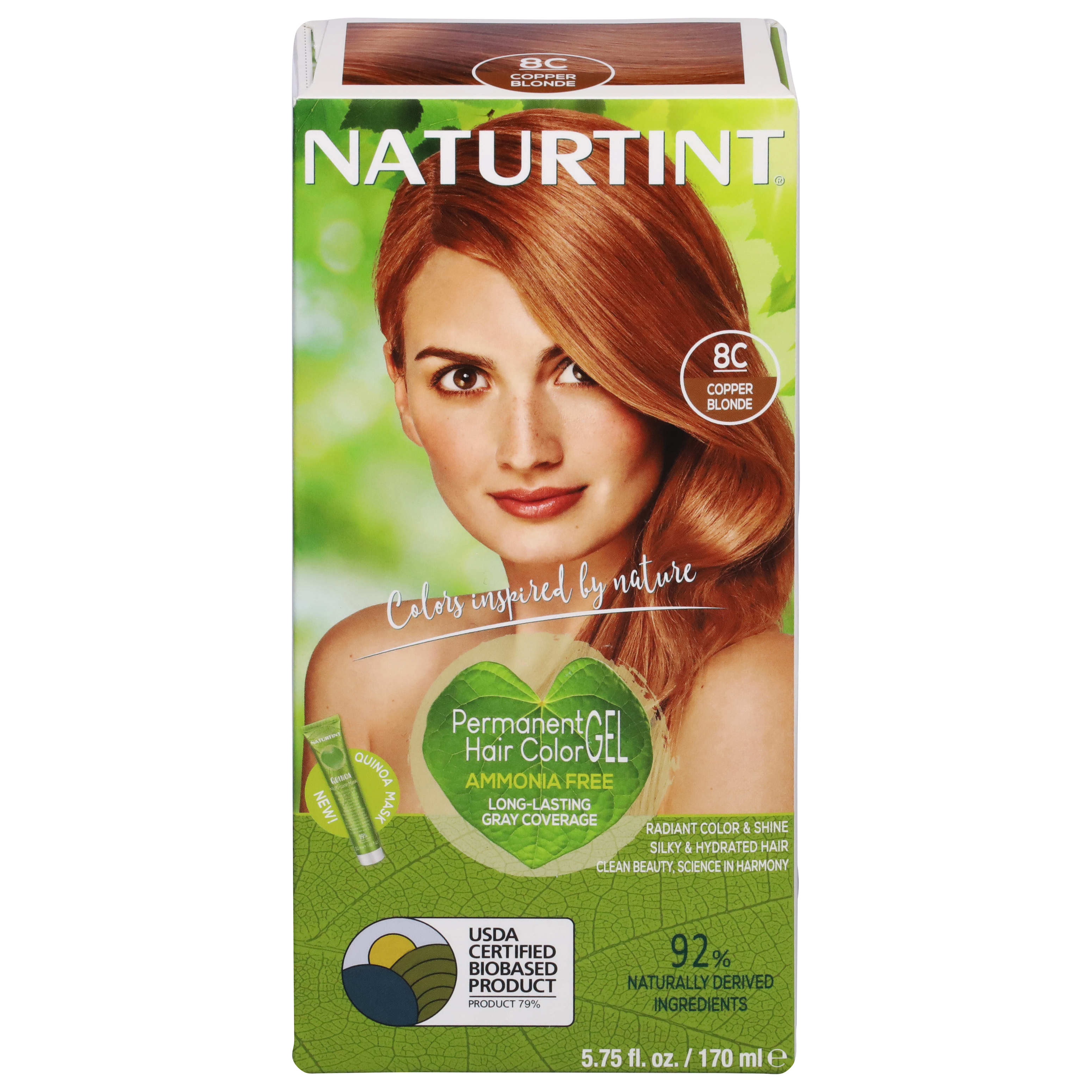 Naturtint Copper Blonde 8C Ammonia Free Permanent Hair Color Gel