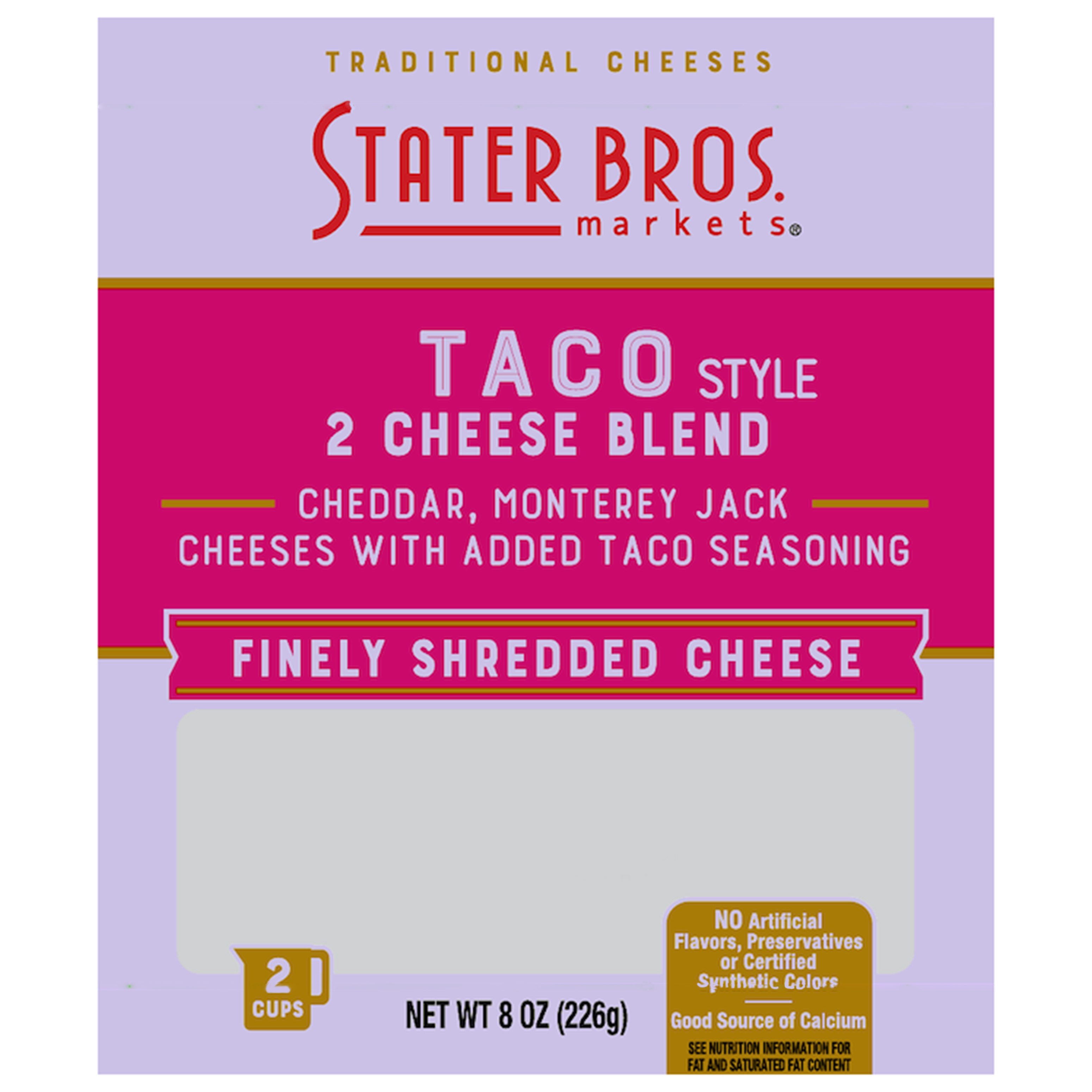 Stater Bros. Markets Taco Style 2 Cheese Blend Finely Shredded Cheese 8
