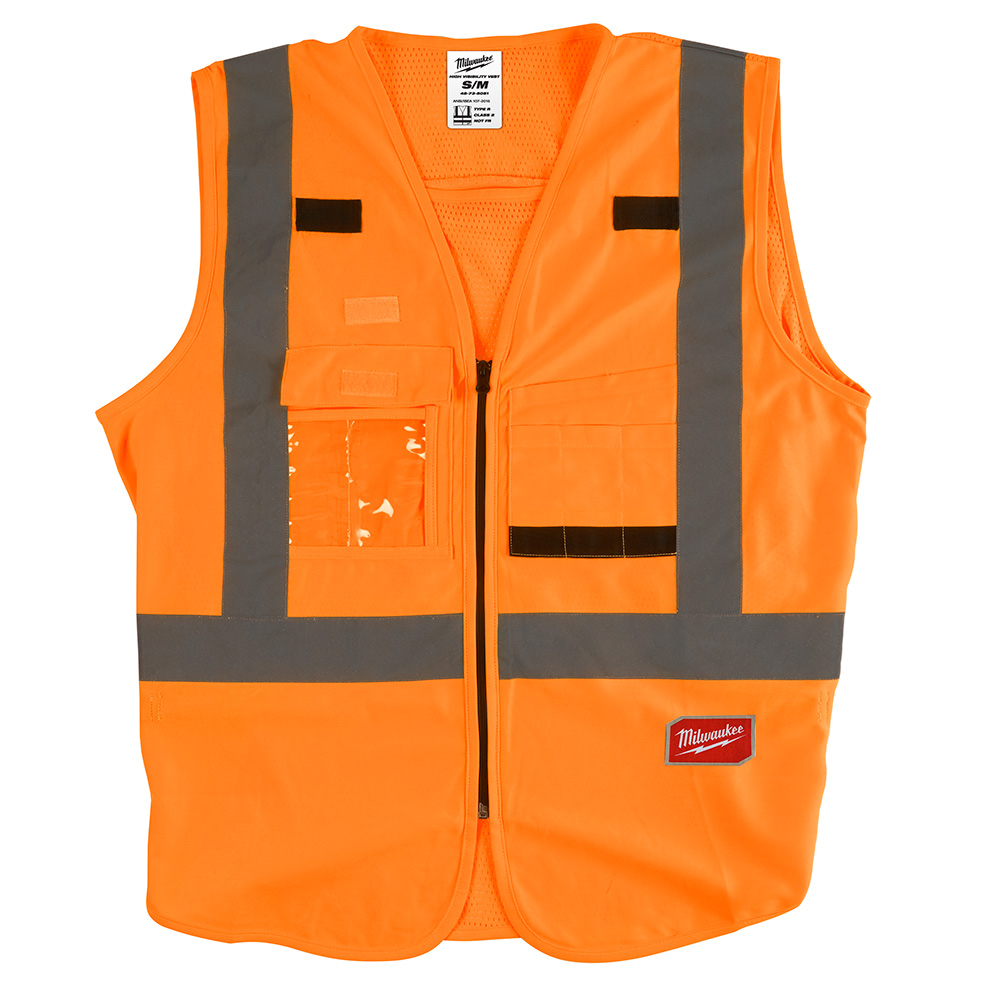 Hi Vis Orange Safety Vest - S/M