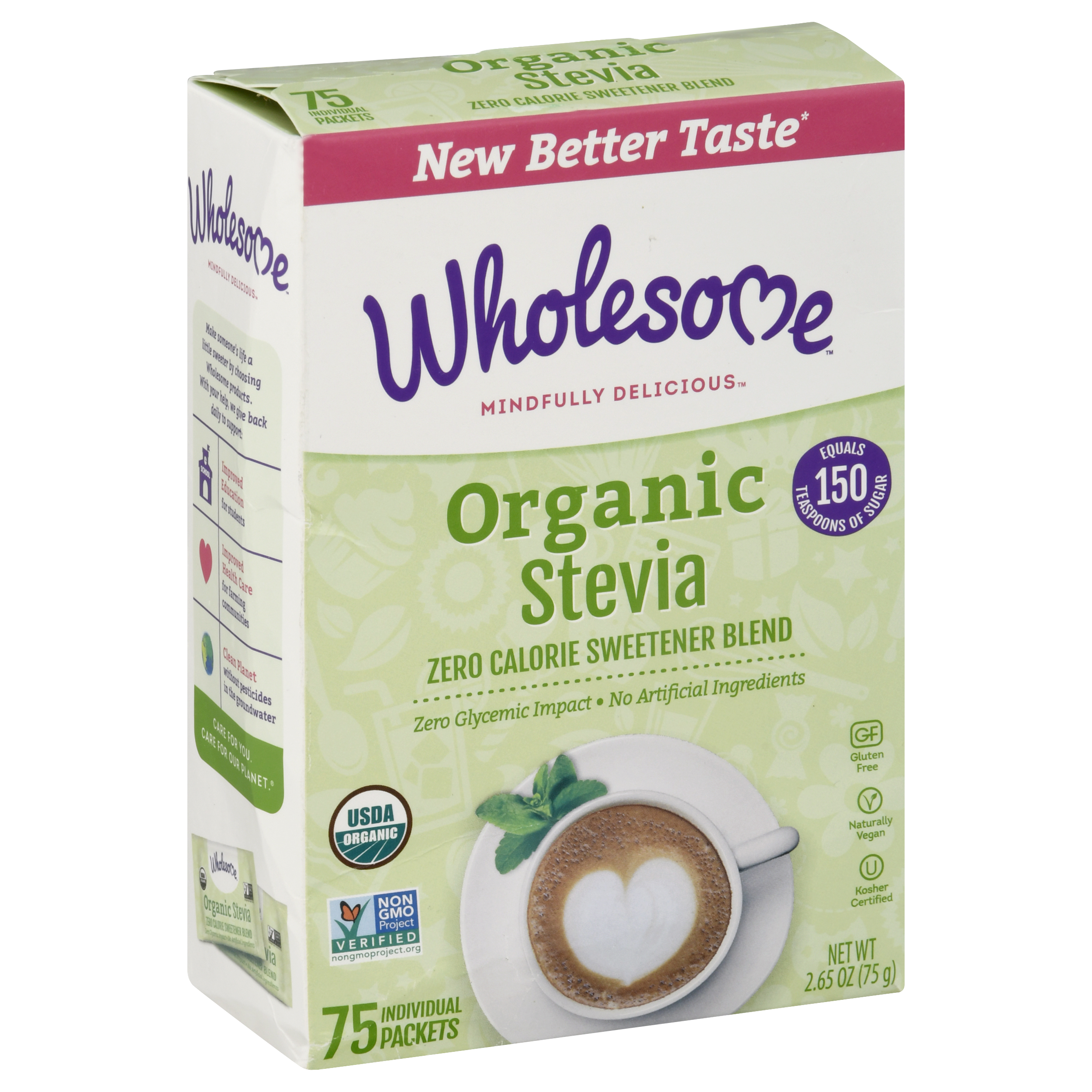 Wholesome Mindfully Delicious Sweetener Blend Zero Calorie Organic Stevia