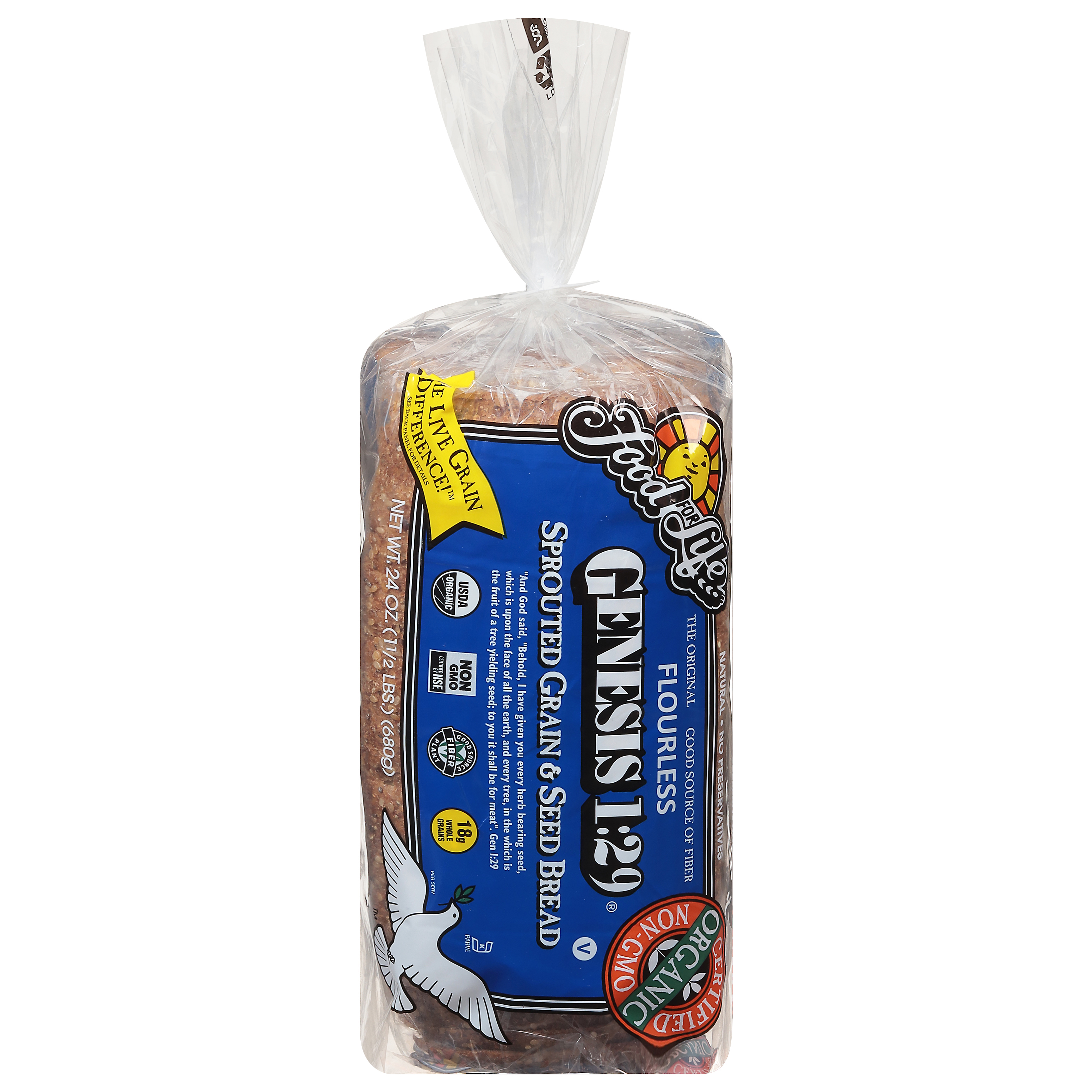 Food for Life Genesis 1:29 Flourless Sprouted Grain & Seed Bread