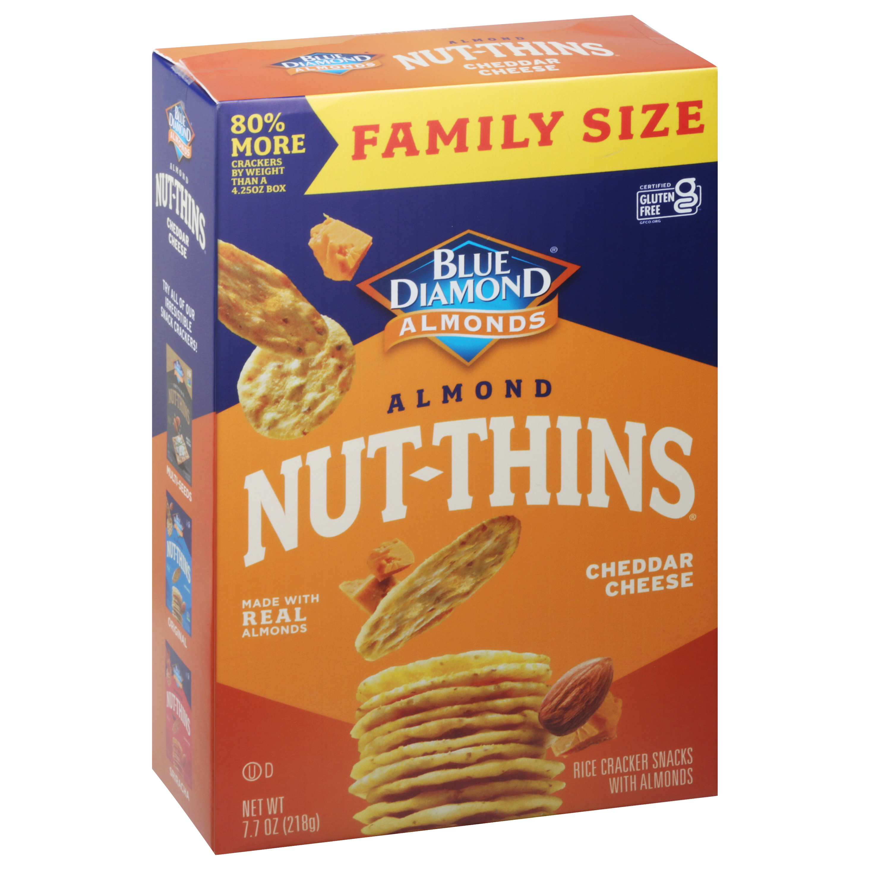 Blue Diamond Nut-Thins Family Size Almond Cheddar Cheese Rice Cracker Snacks