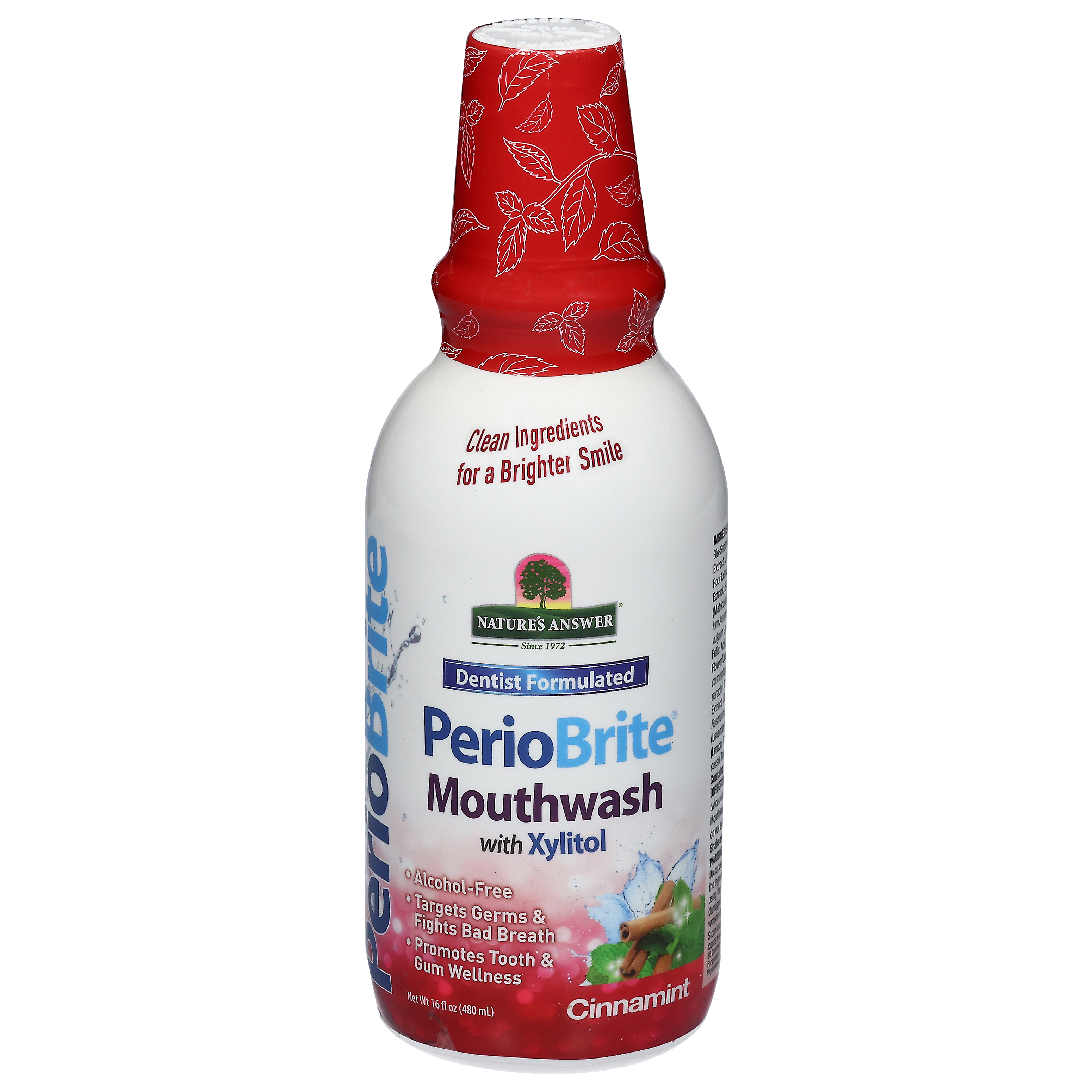 Nature's Answer PerioBrite Dentist Formulated Cinnamint Mouthwash with Xylitol