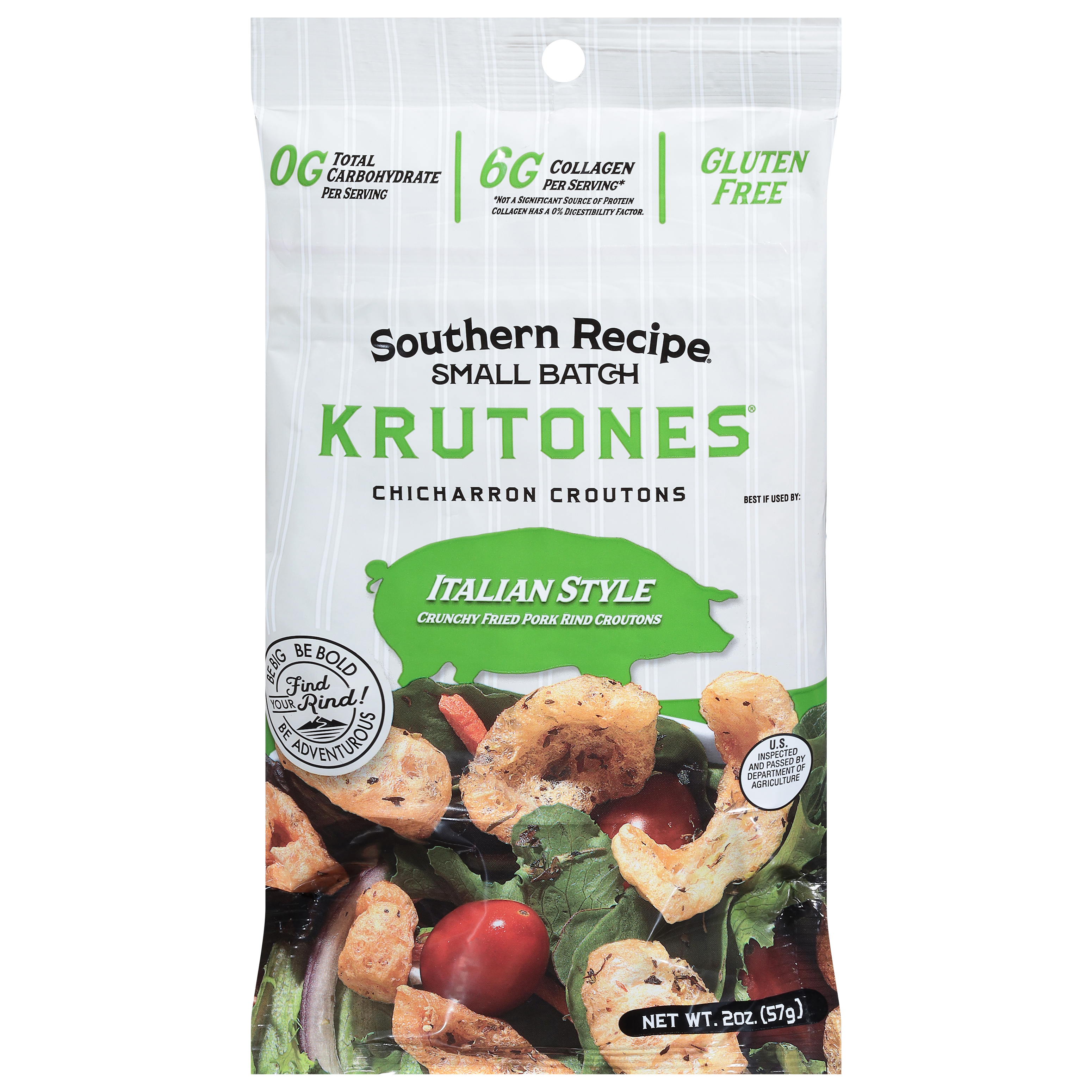 Krutones Italian Style Small Batch Southern Recipe Chicharron Croutons