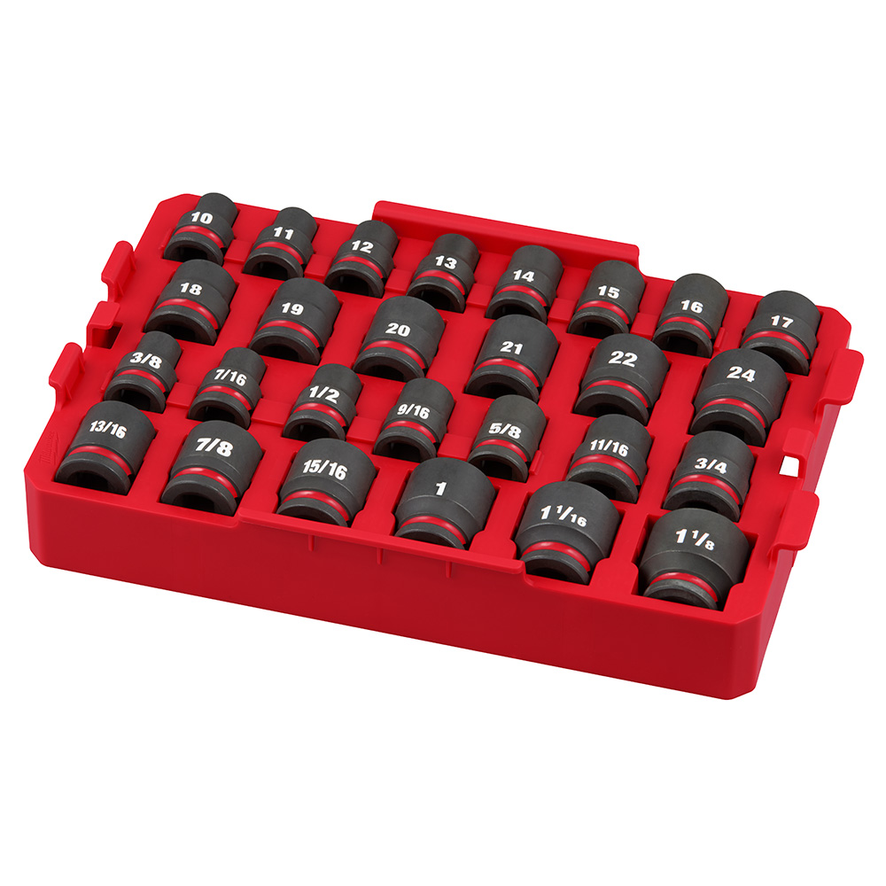 SHOCKWAVE Impact Duty Socket 1/2" Dr 27PC SAE/MM Tray Set
