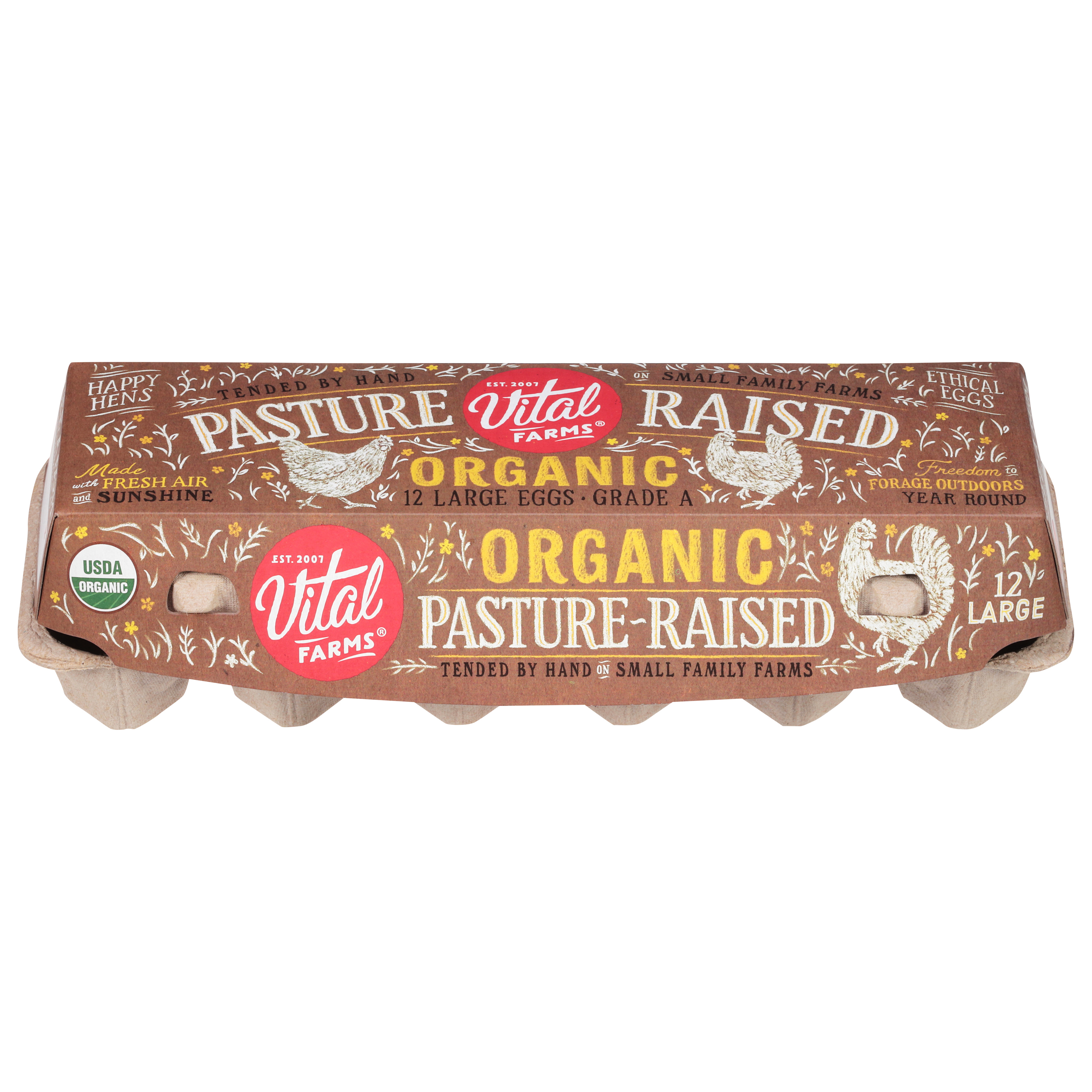 Vital Farms Organic Pasture Raised Large Grade A Eggs 12 Ct Carton