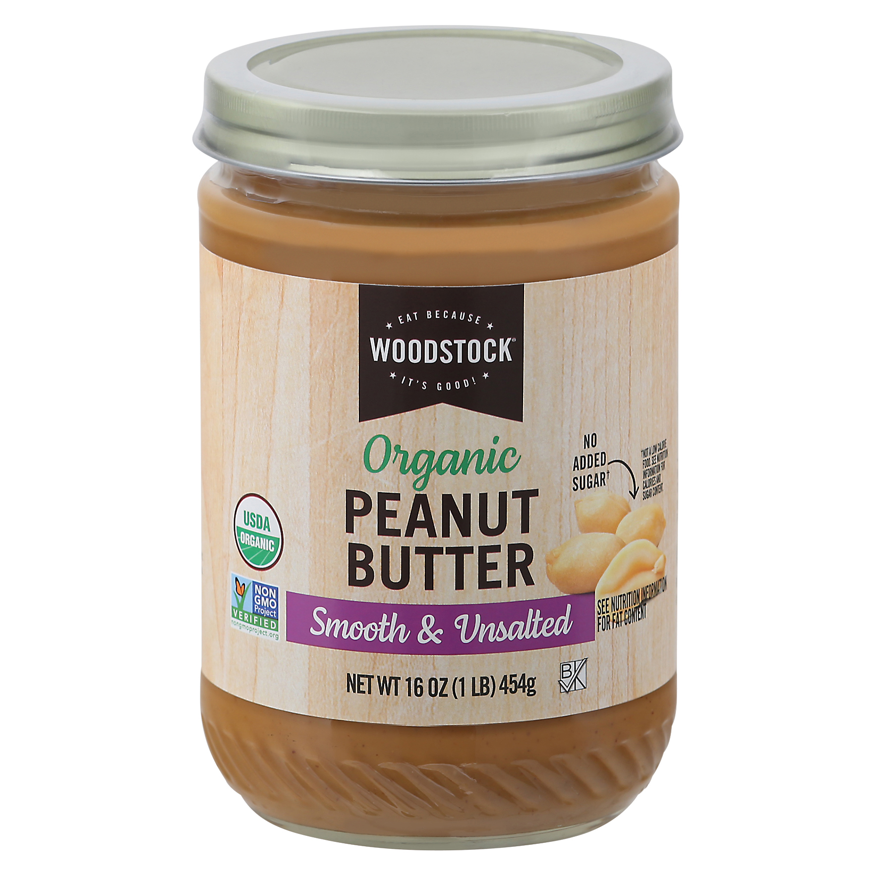 Woodstock Smooth & Unsalted Organic Peanut Butter