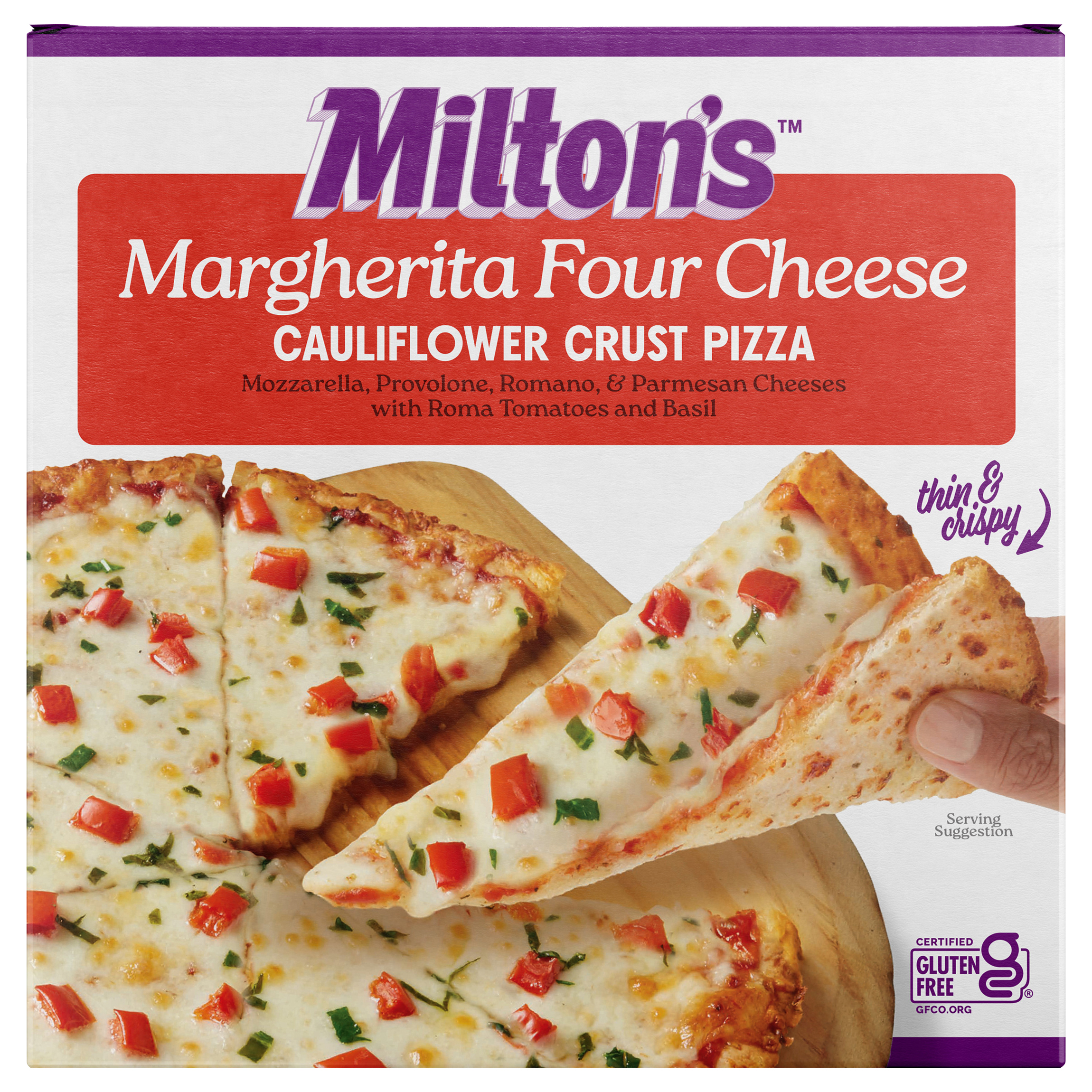 Milton’s Cauliflower Crust Pizza - Margherita Four Cheese,