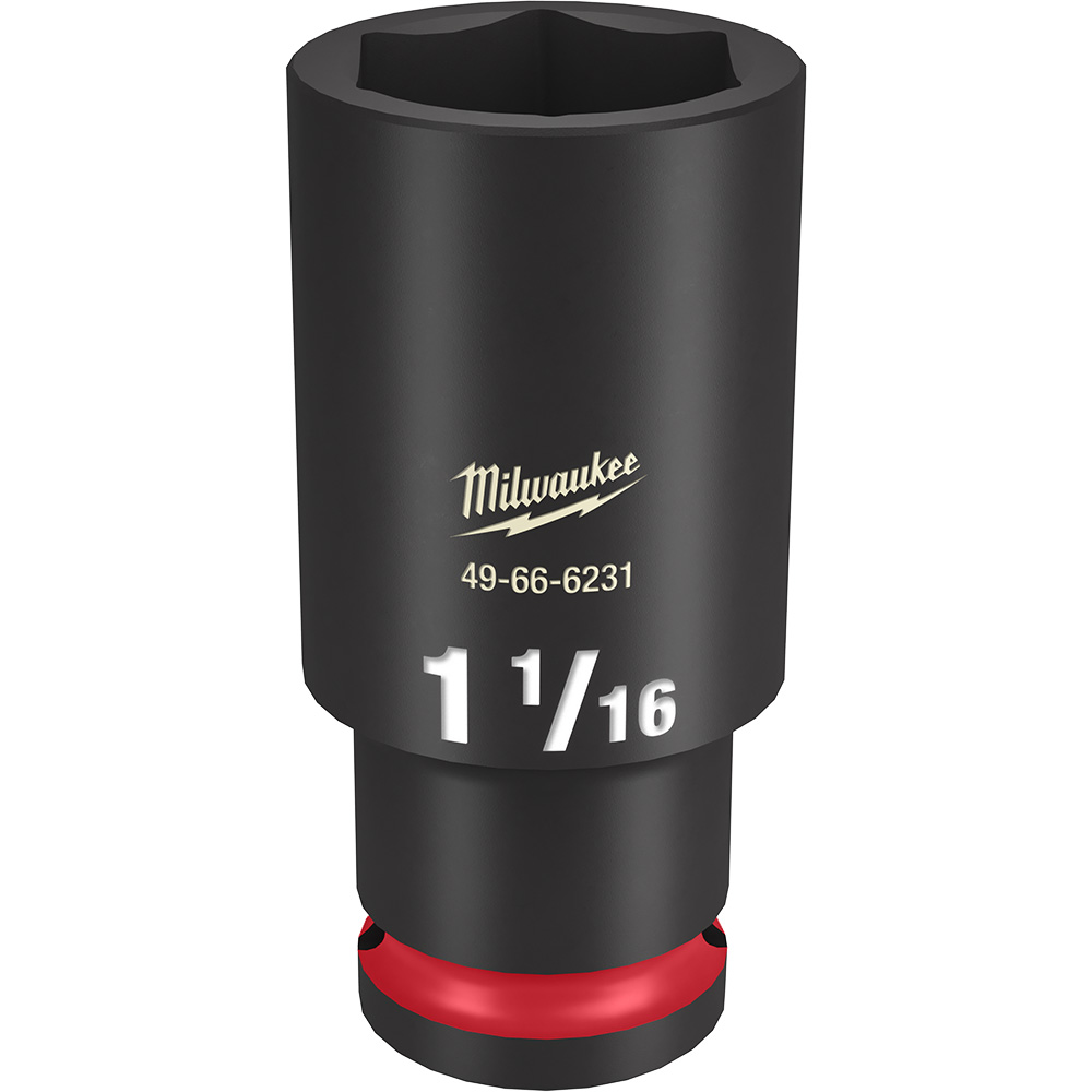 Product image for Milwaukee 49-66-6231 SHOCKWAVE™ Impact Duty™ 1-1/16" Deep 6-Point Socket, 1/2" Drive