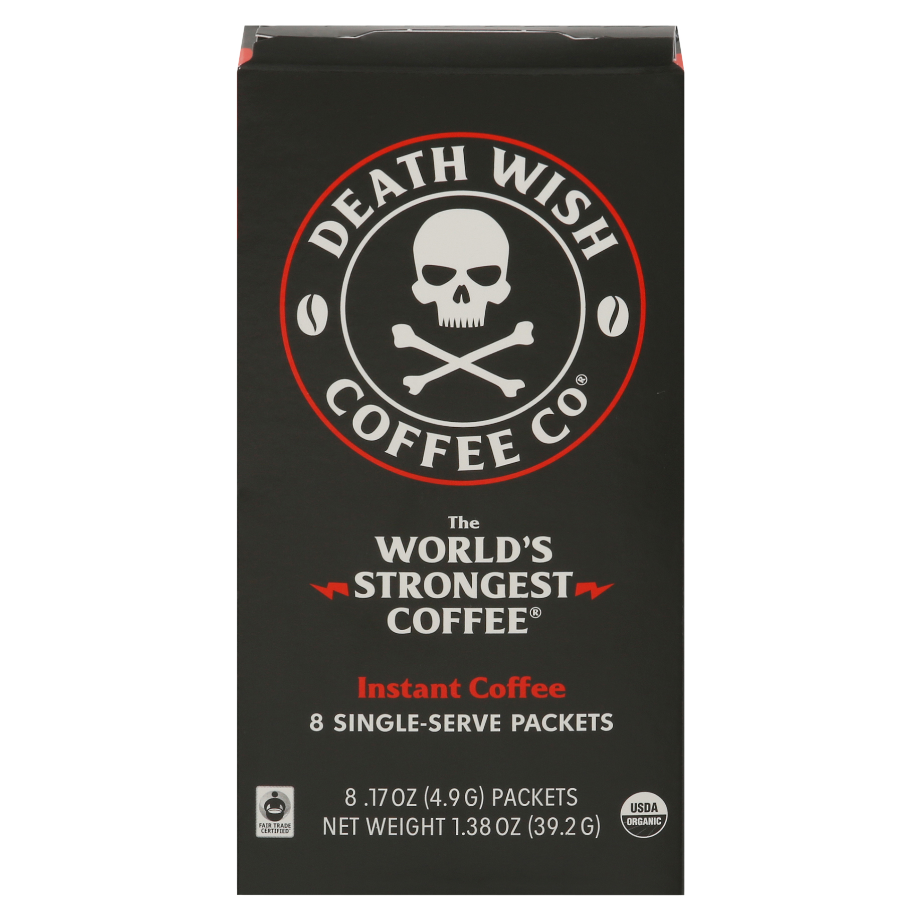 Death Wish Coffee Co Single Serve Packets Instant Coffee 8 - 0.17 oz Packets