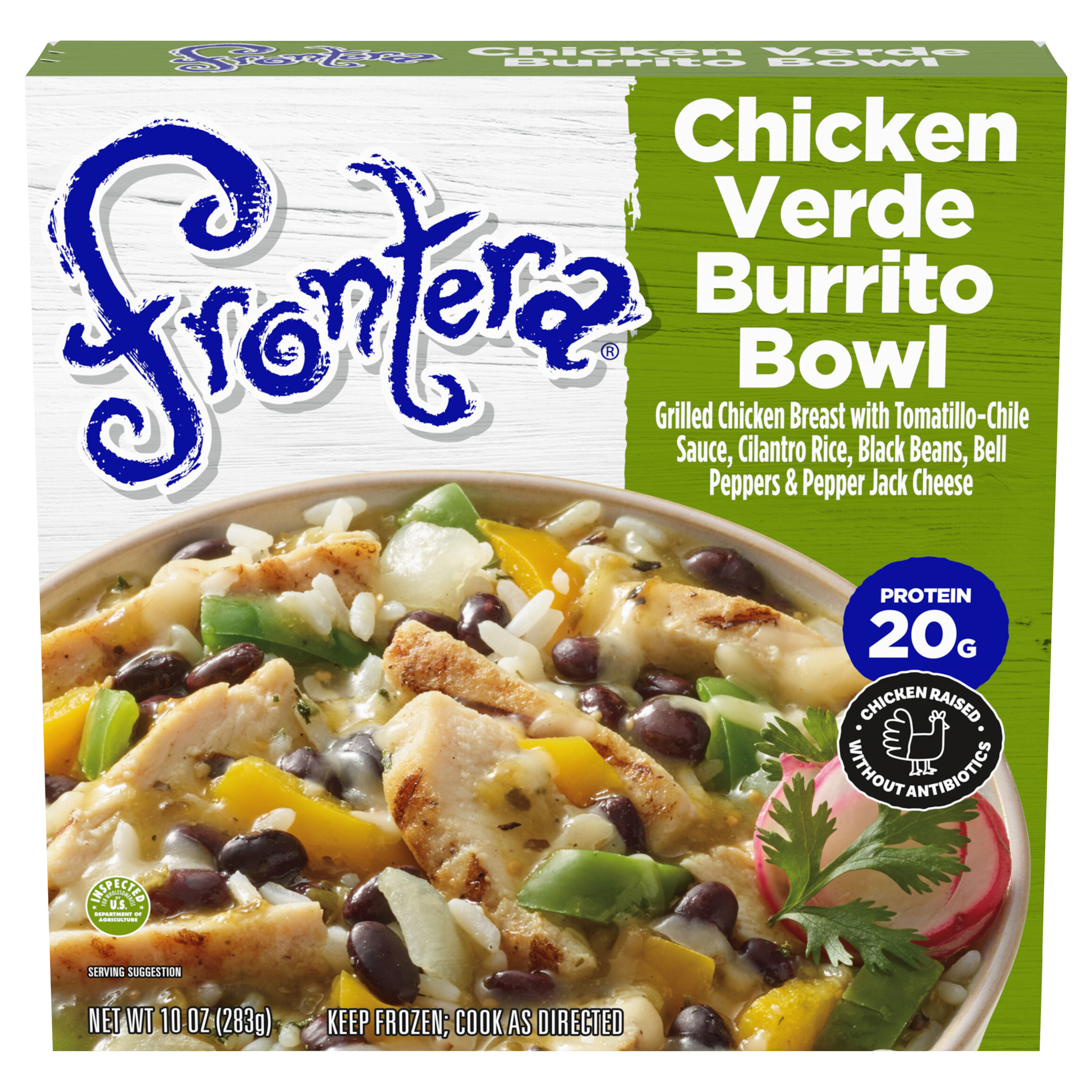 Frontera Chicken Verde Burrito Bowl, Frozen Meal,