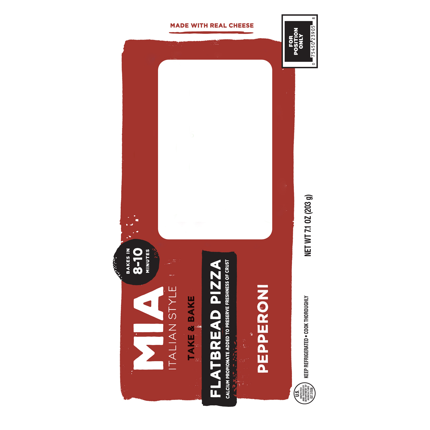 MIA Italian Style Take & Bake Pizza Flatbread Pepperoni Pizza 7.1 oz