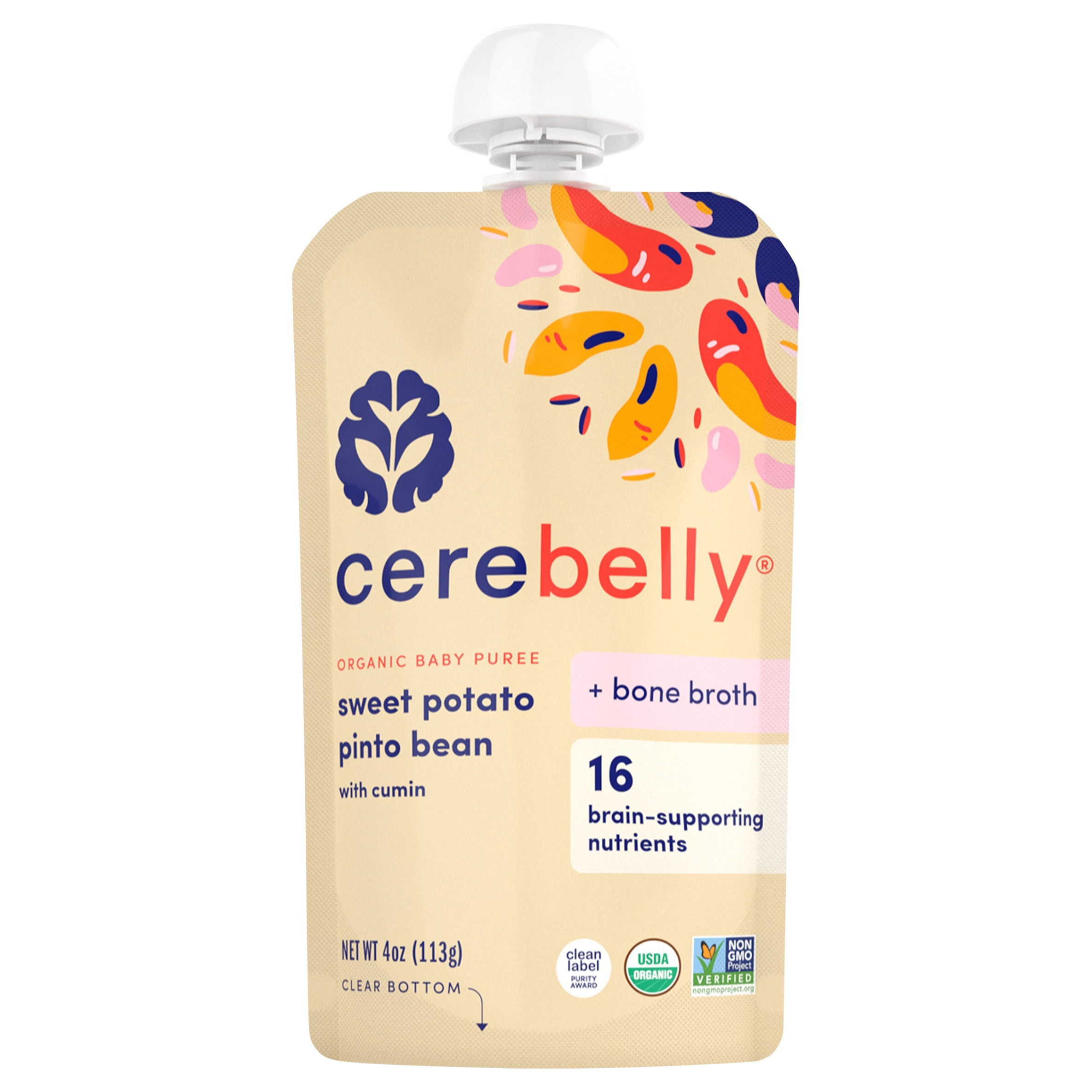Cerebelly Organic Sweet Potato Chicken Broth with Pinto Bean and Cumin
