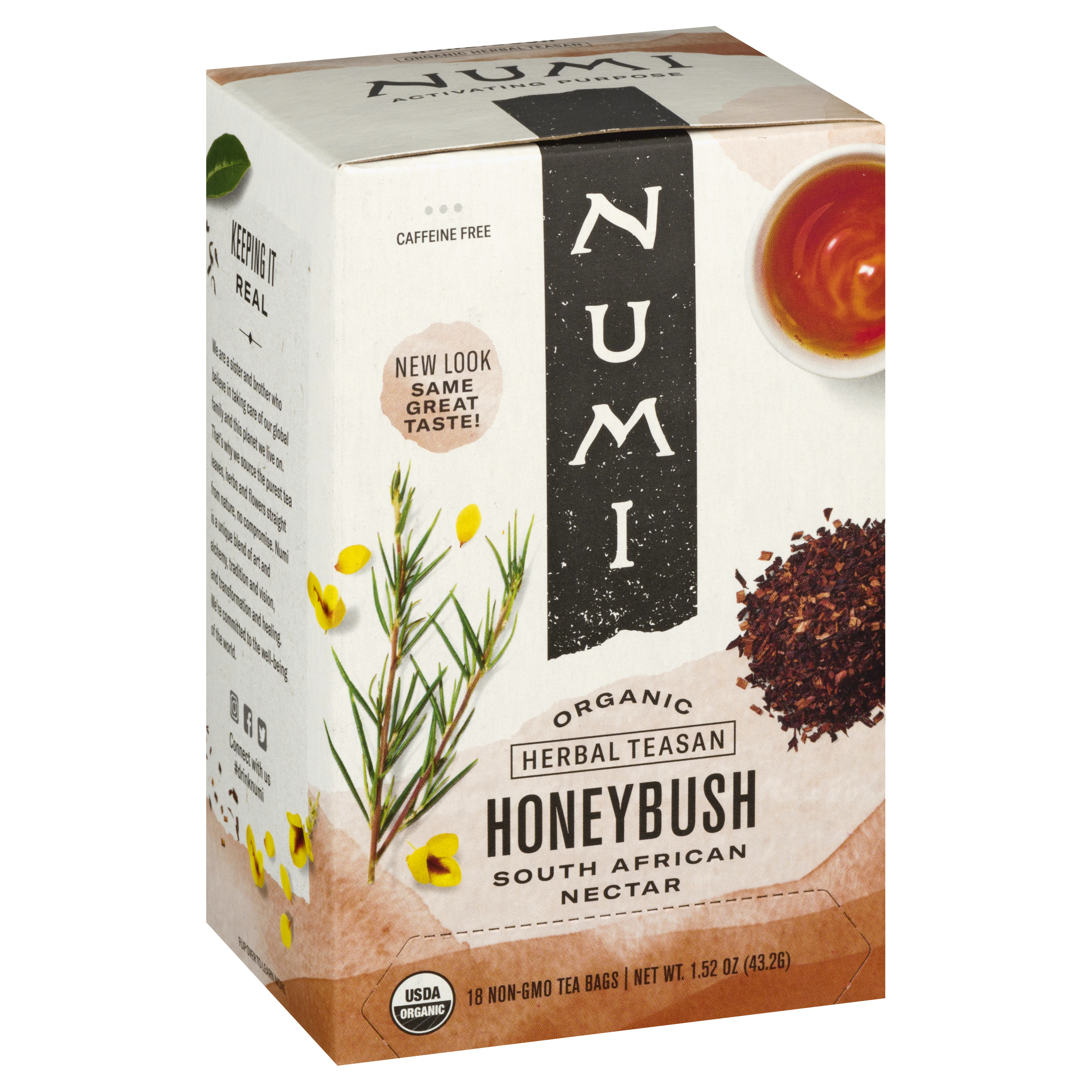Numi Organic Tea Bags Honeybush Tea