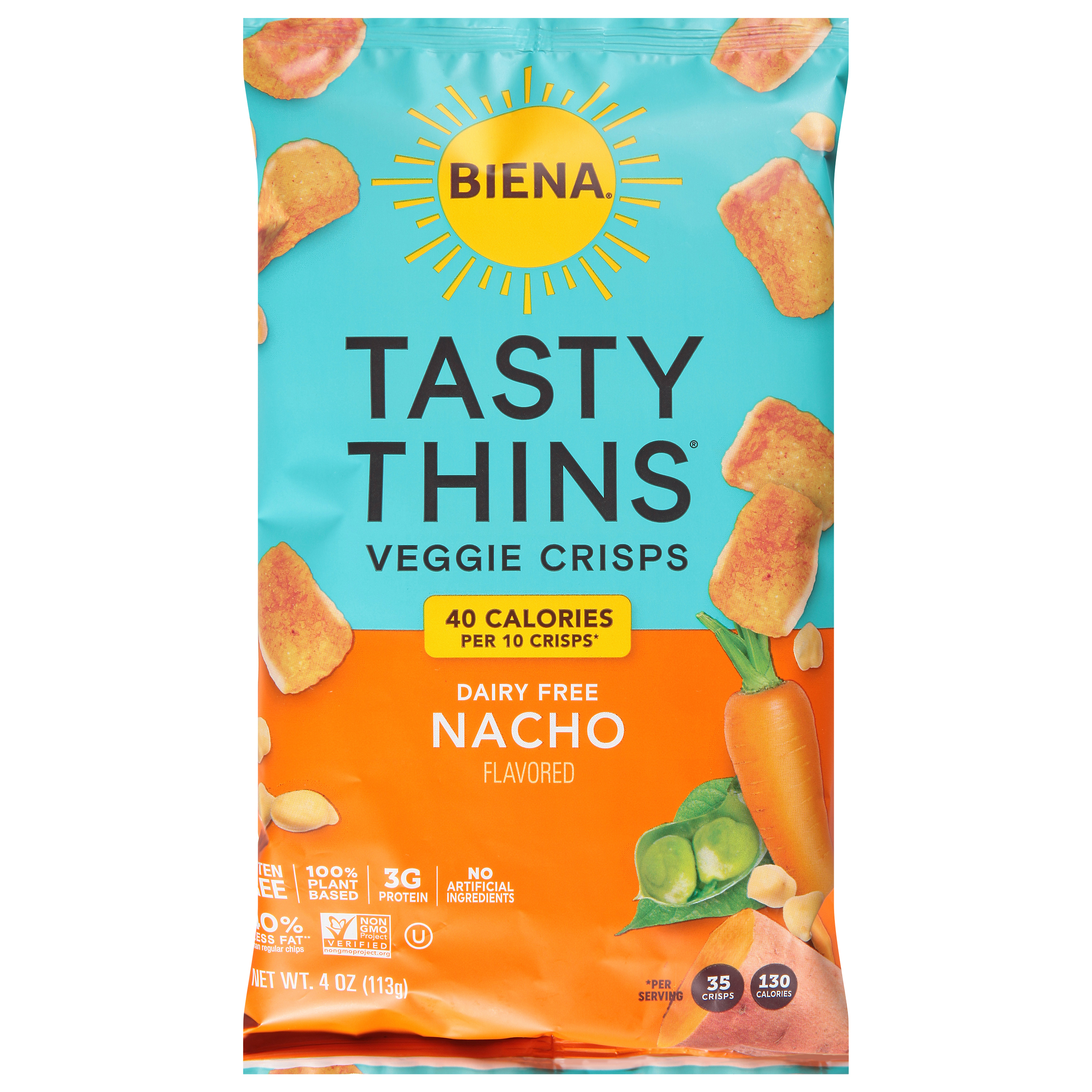 Biena Tasty Thins Nacho Flavored Veggie Crisps