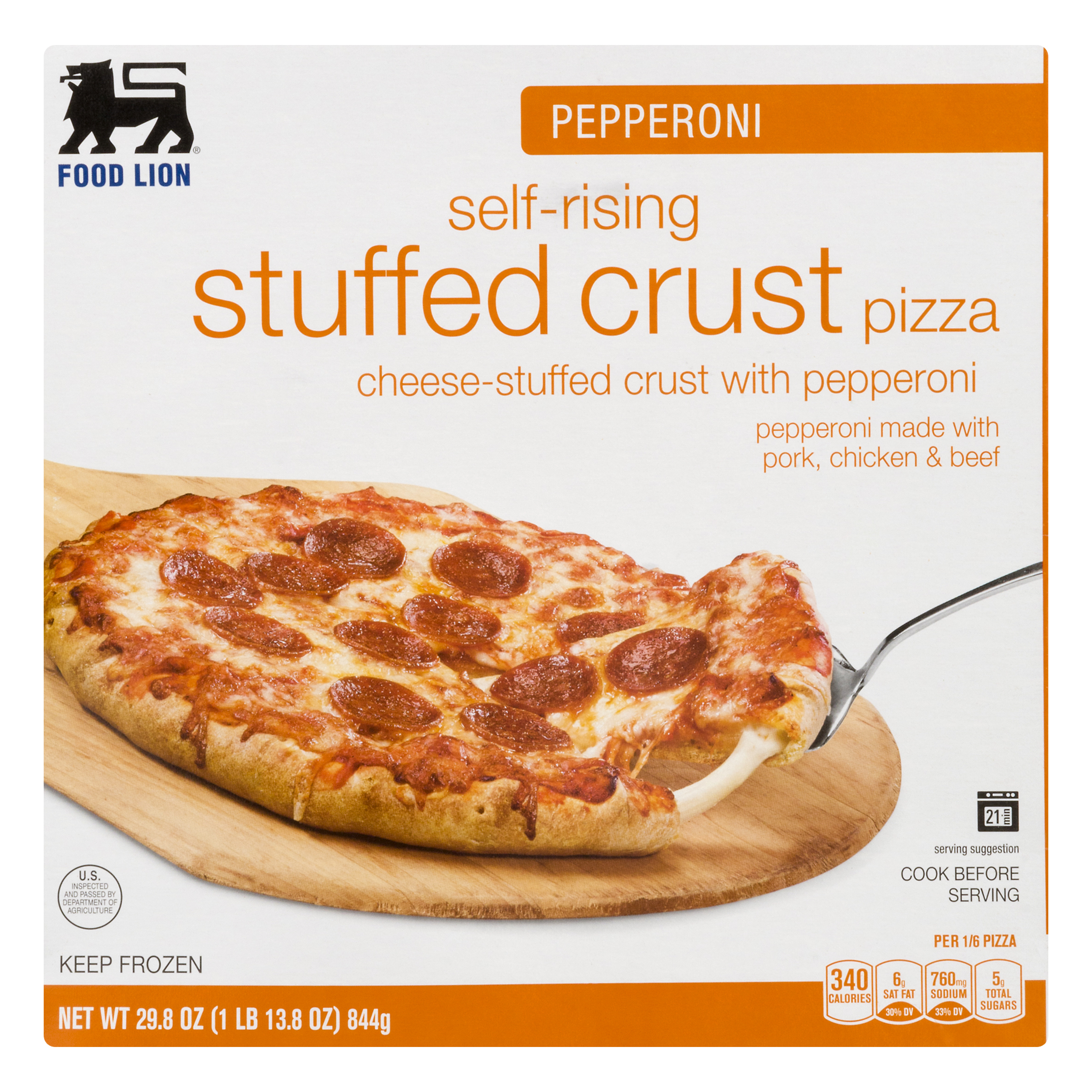 Food Lion Pizza, Stuffed Crust, SelfRaising, Pepperoni, Box