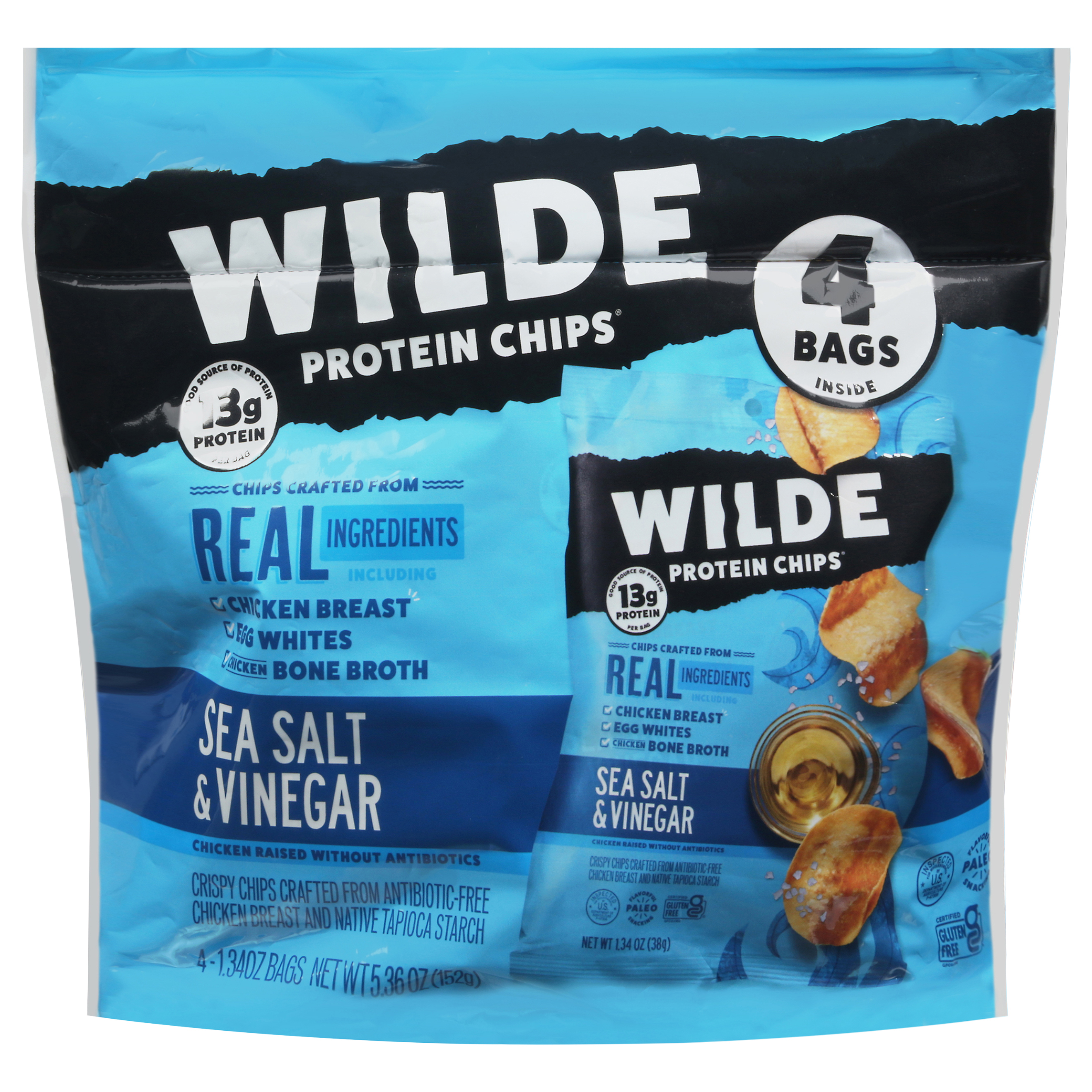 Wilde Sea Salt & Vinegar Protein Chips