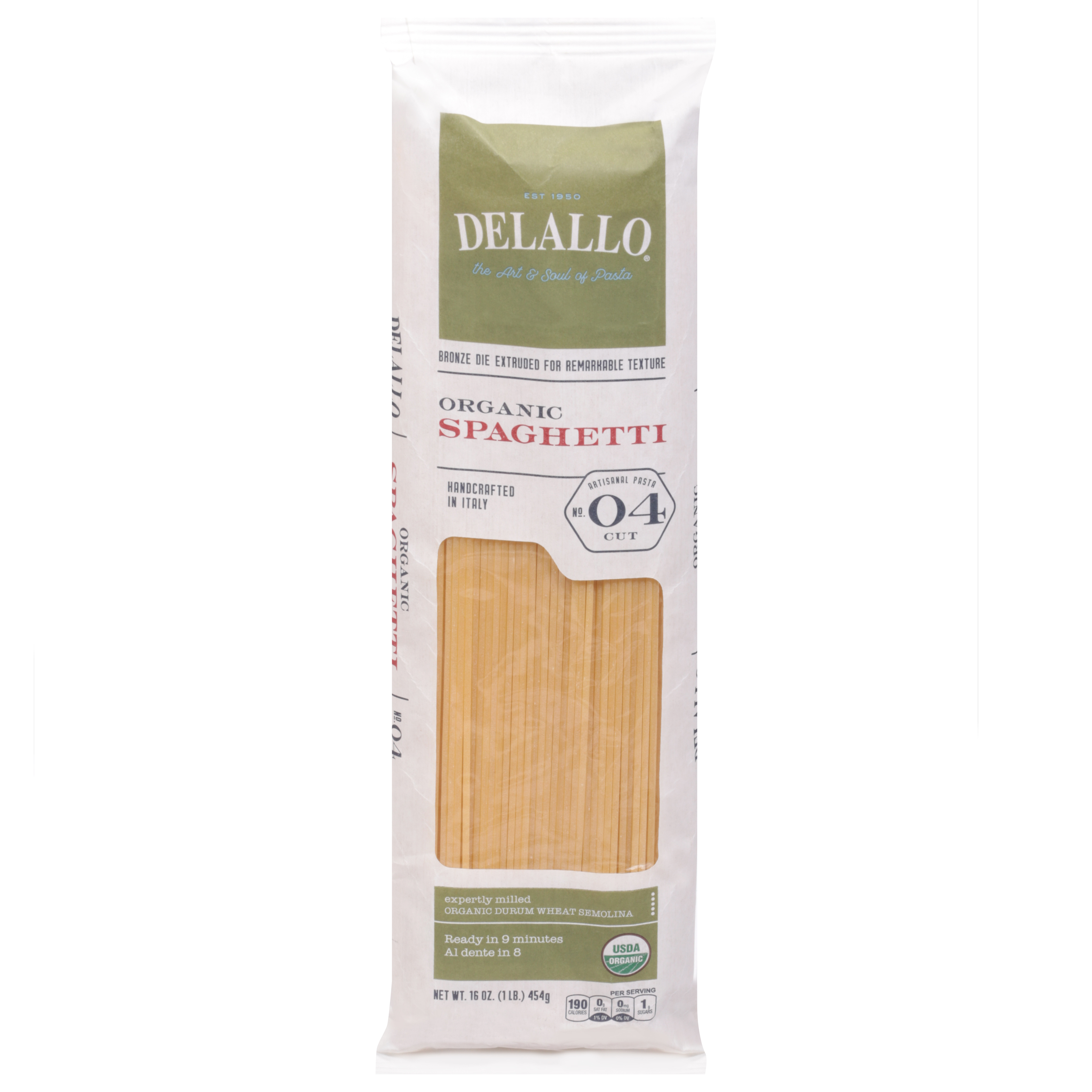 Delallo No. 04 Cut Organic Spaghetti