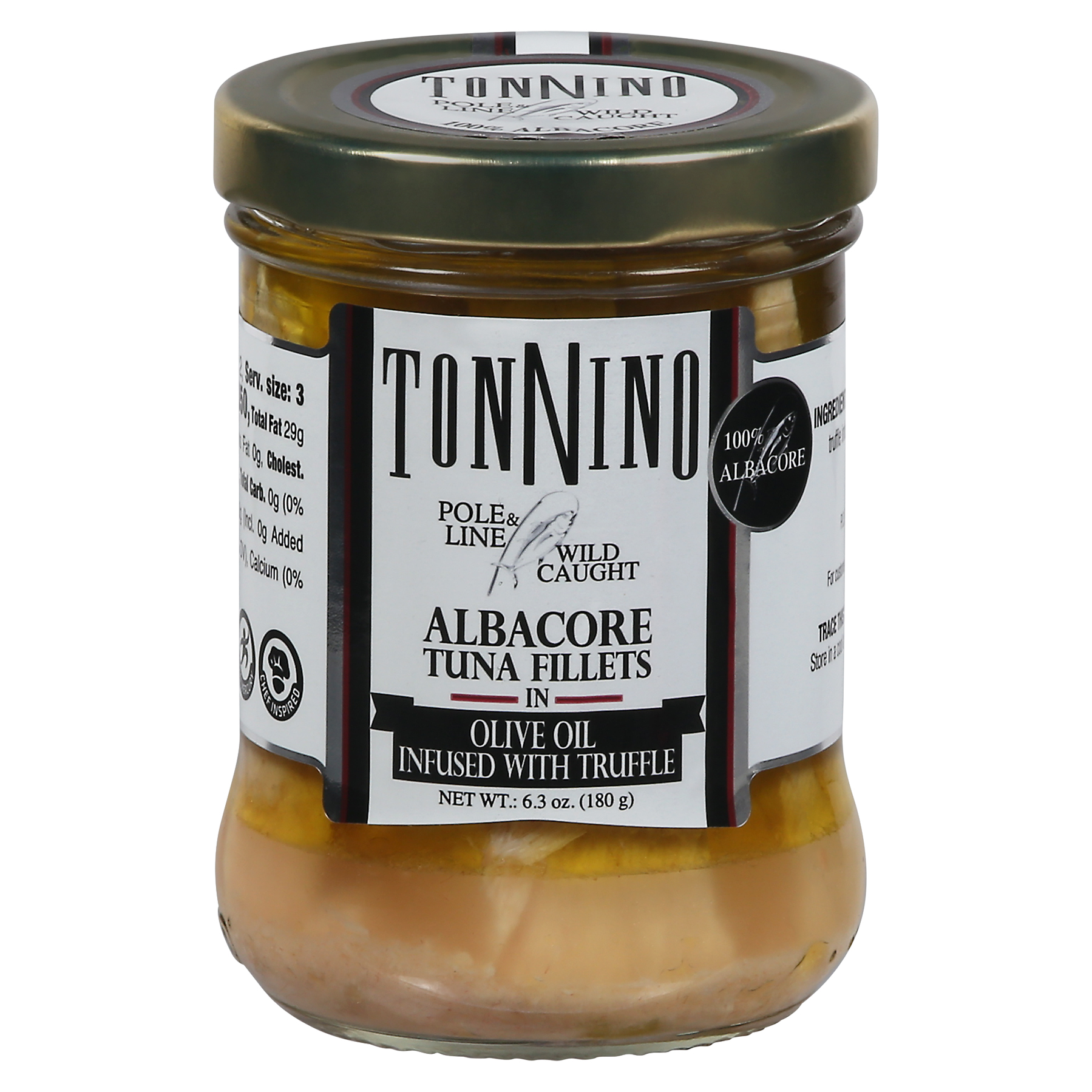 Tonnino Wild Caught Albacore Tuna Fillets in Olive Oil Infused with Truffle