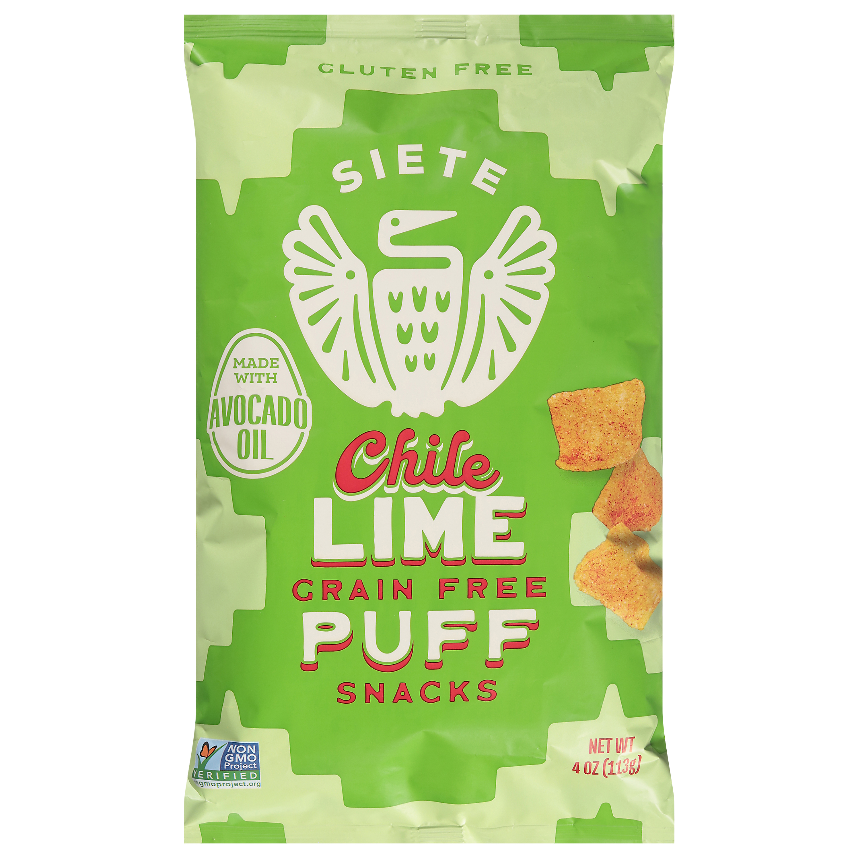 Siete Puff Snacks, Grain Free, Chile Lime, 4 Ounce