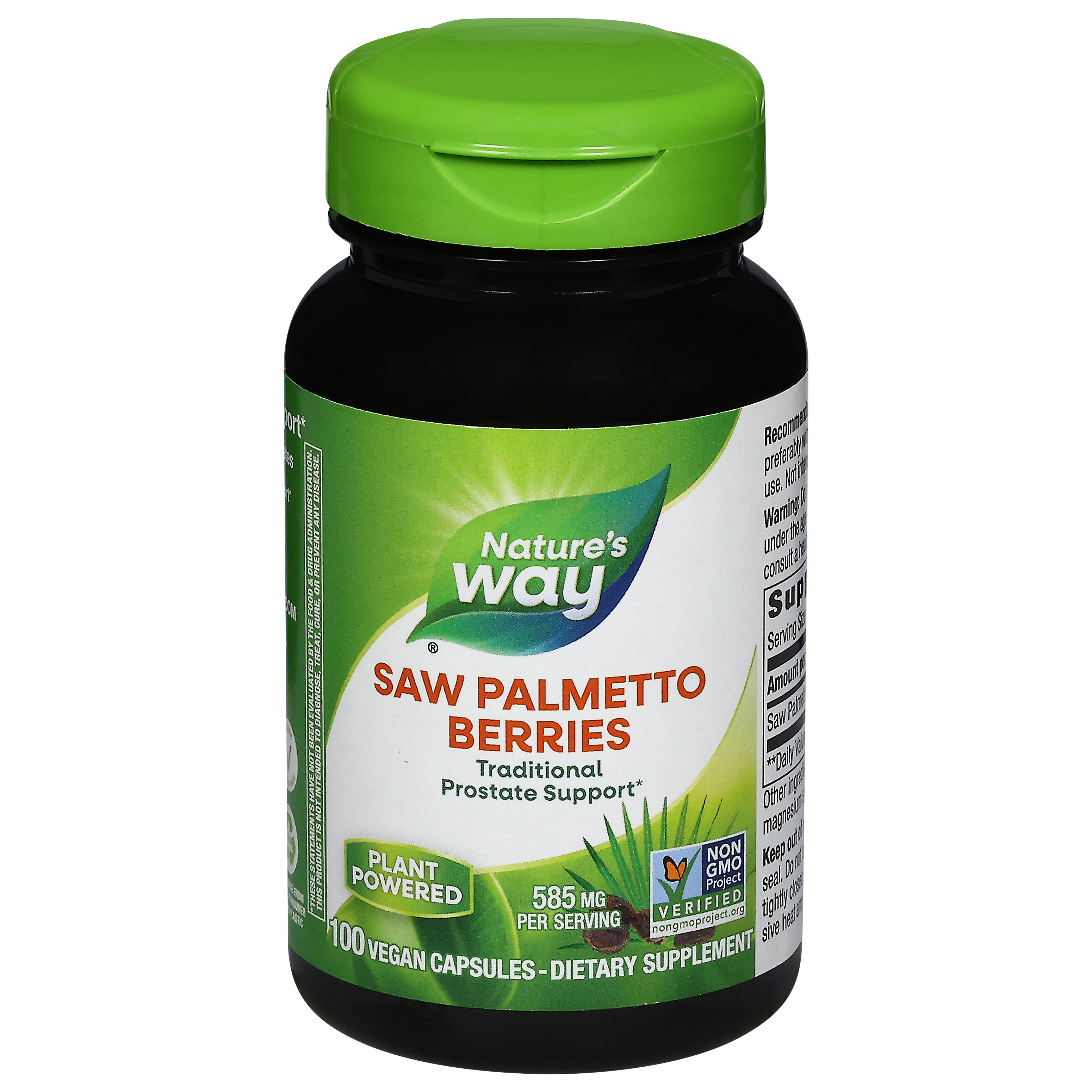 Nature's Way 585 mg Saw Palmetto Berries 100 Vegan Capsules