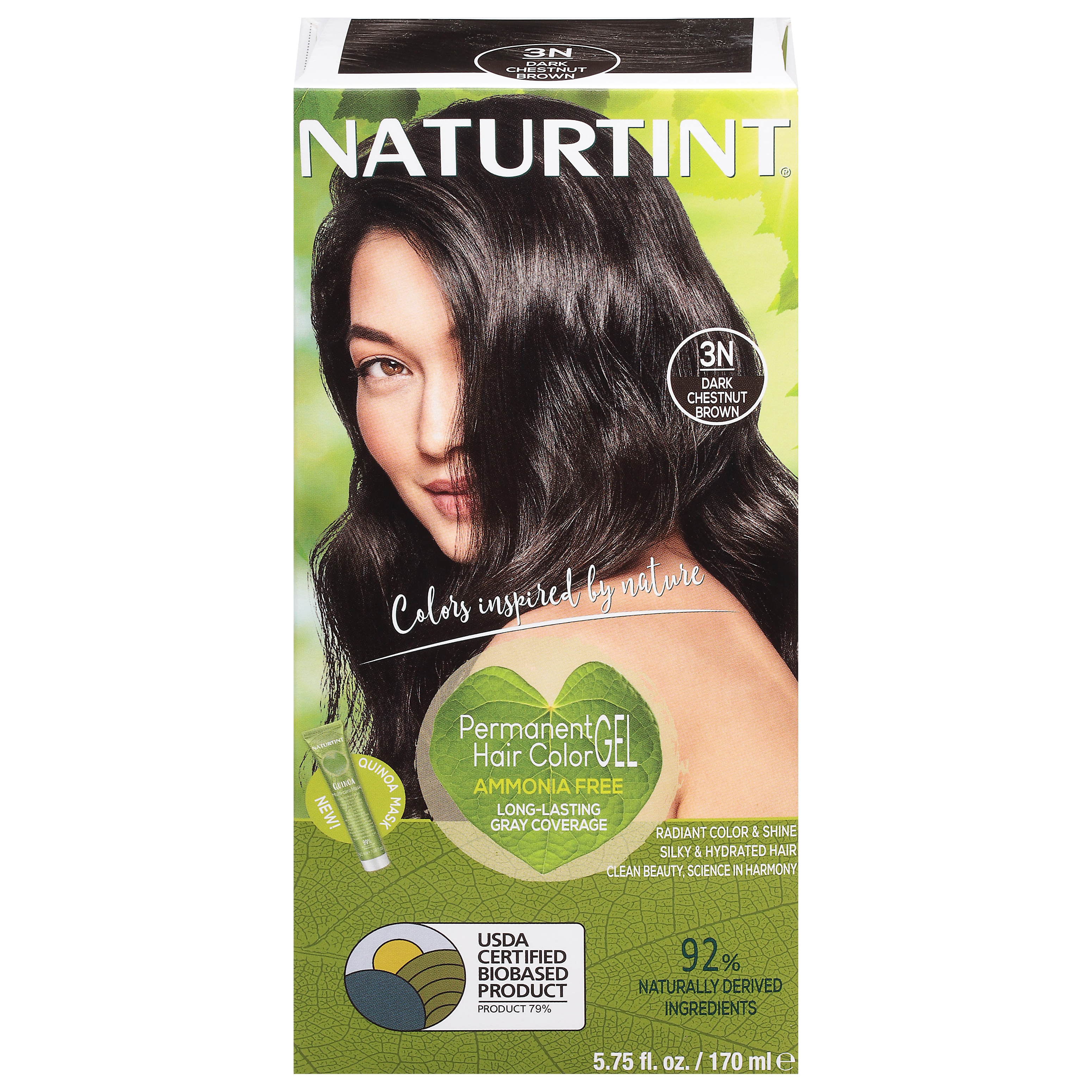 Naturtint Dark Chestnut Brown 3N Ammonia Free Permanent Haircolor Gel