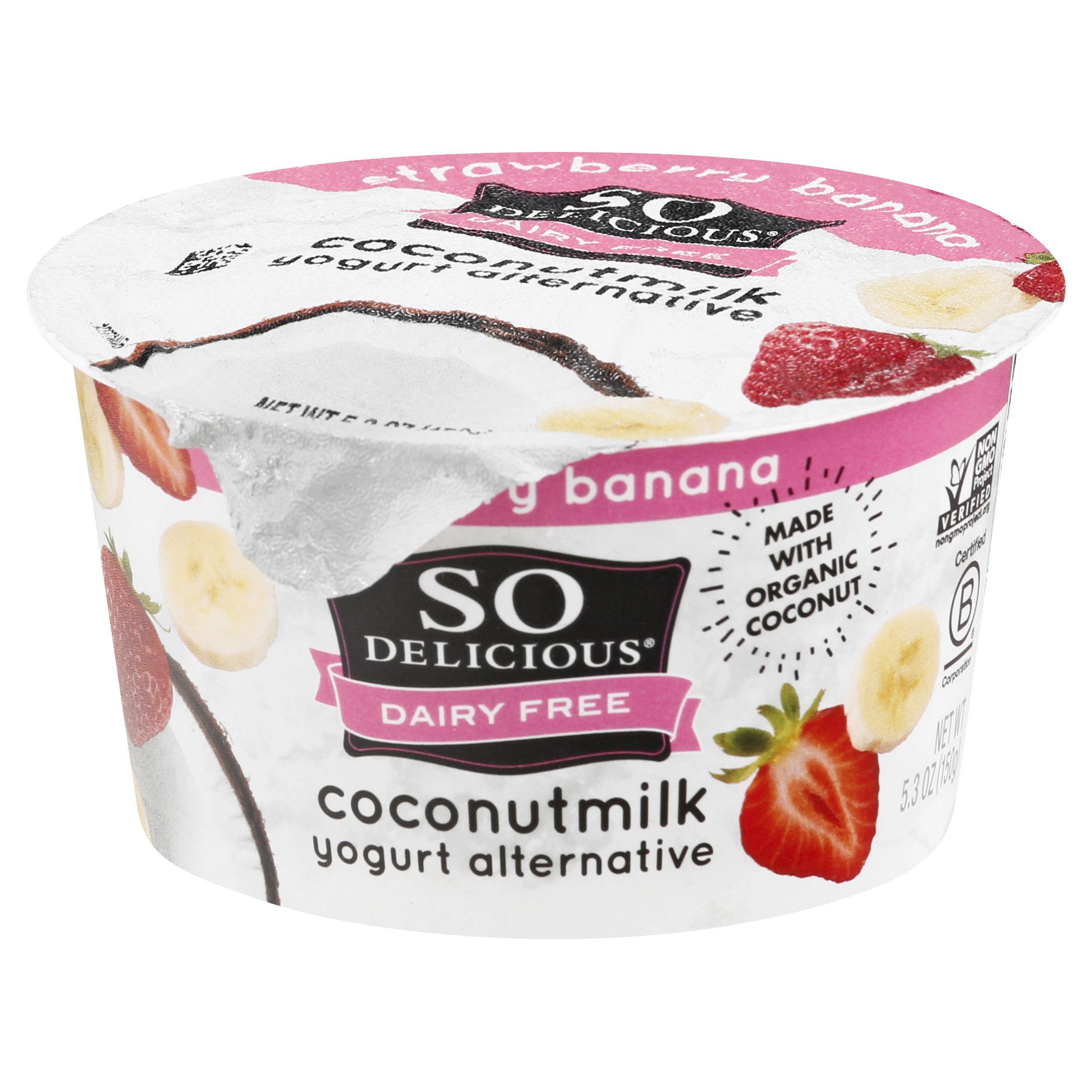 So Delicious Dairy Free Coconutmilk Strawberry Banana Yogurt Alternative