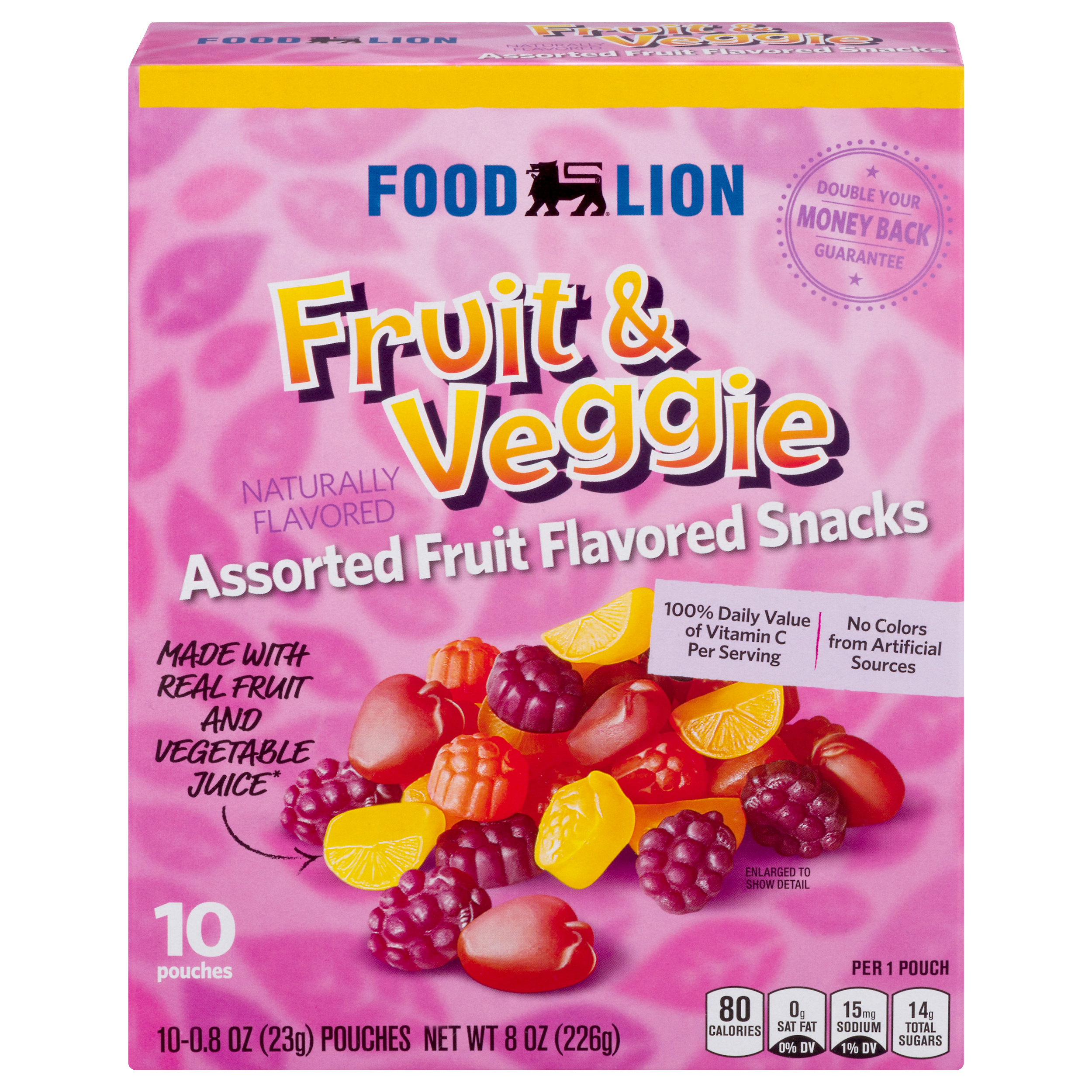 Food Lion Fruit & Veggie Assorted Fruit Flavored Snacks 10 ea BOX