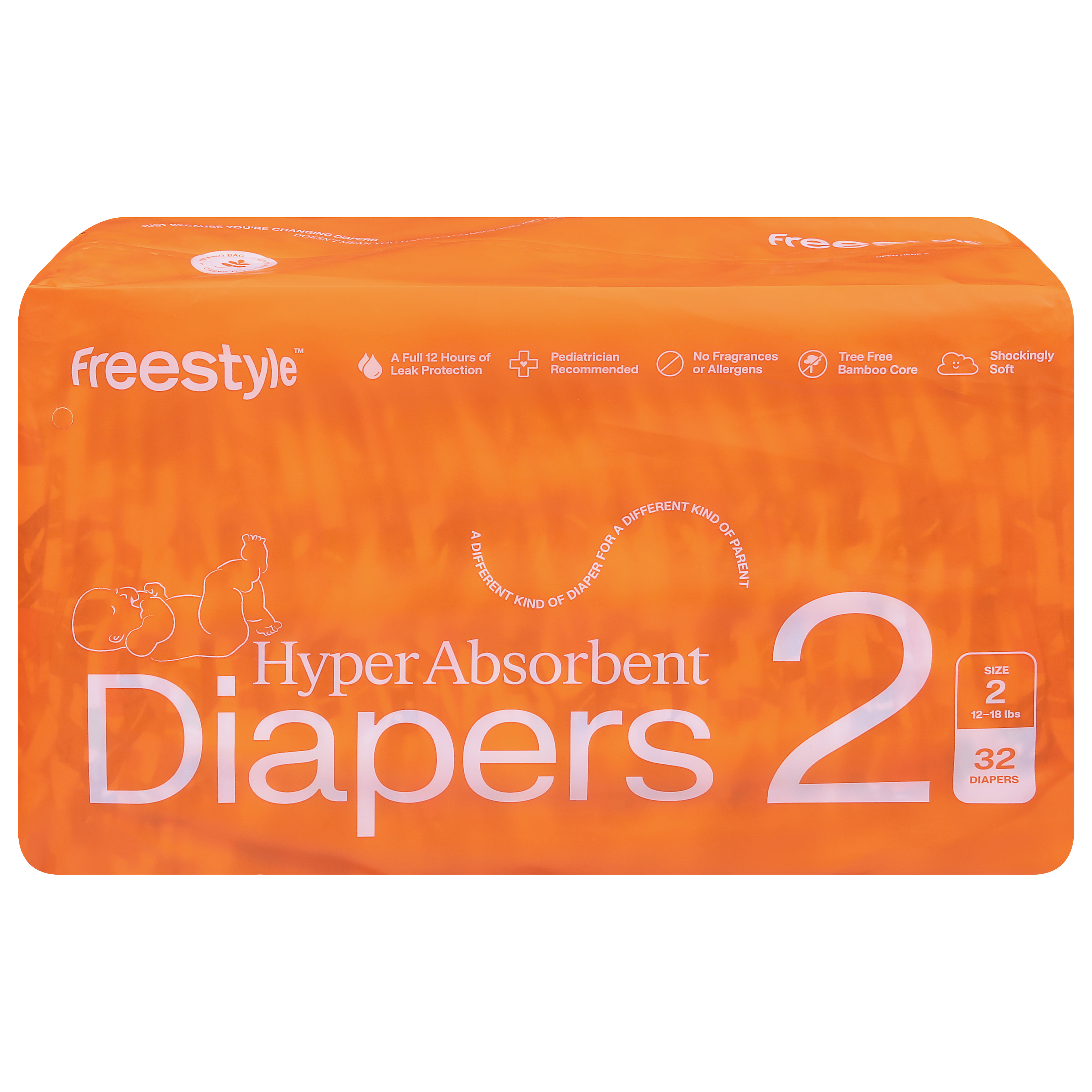 FreeStyle Hyper Absorbent Diapers Size 2 (12-18 lbs)