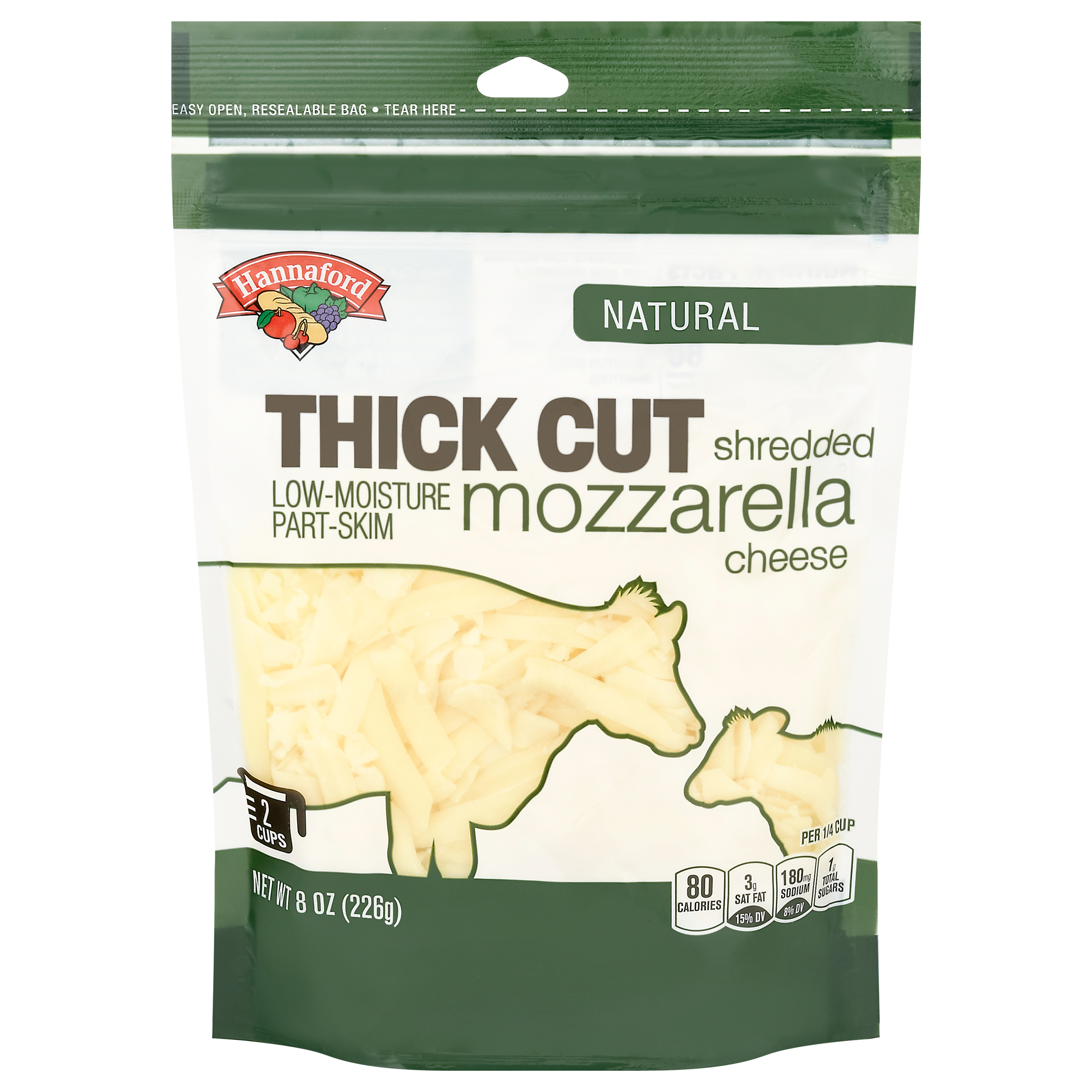 Hannaford Natural Thick Cut Shredded Mozzarella Cheese 8 oz