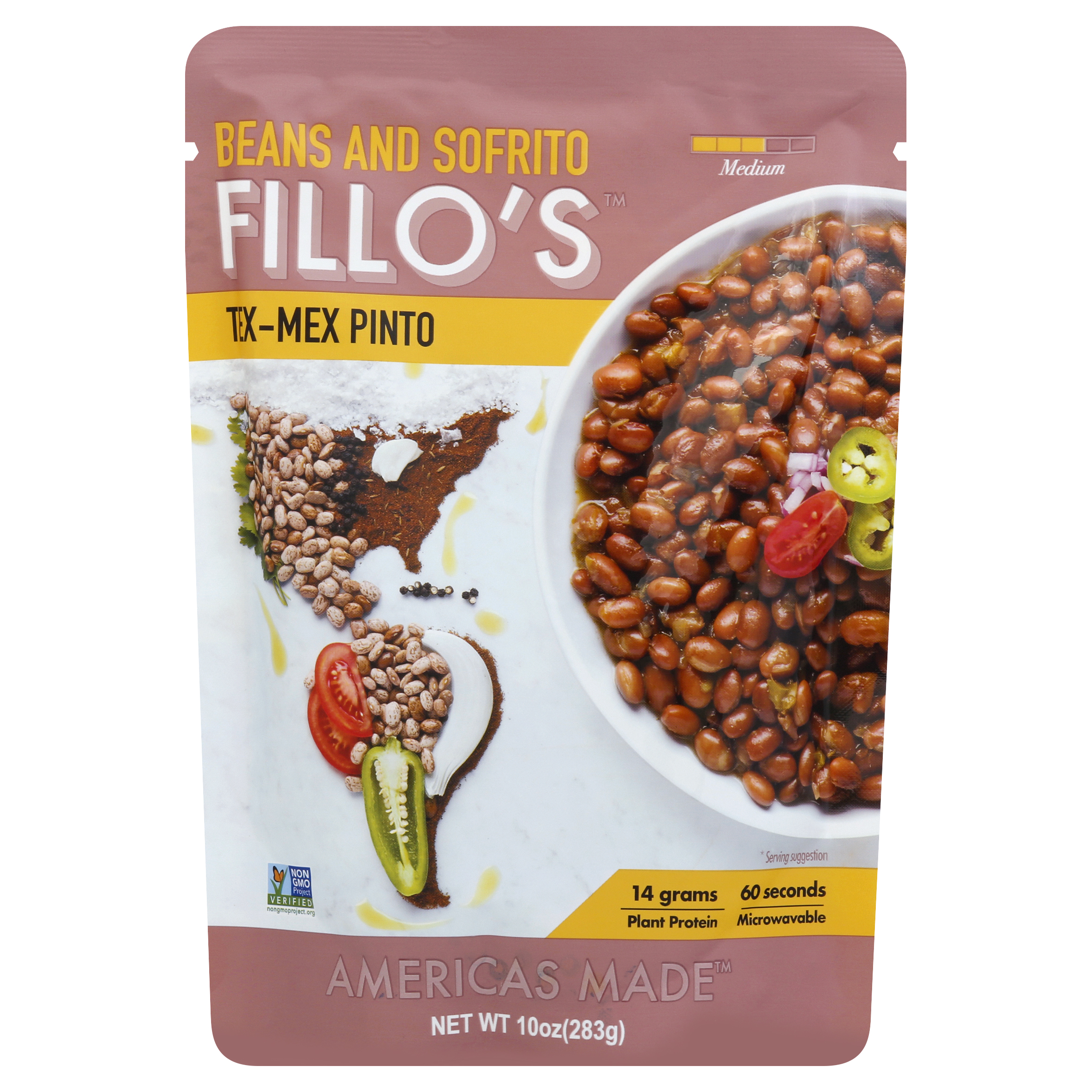 Fillos Beans and Sofrito, Tex-Mex Pinto, Medium, 10 Ounce