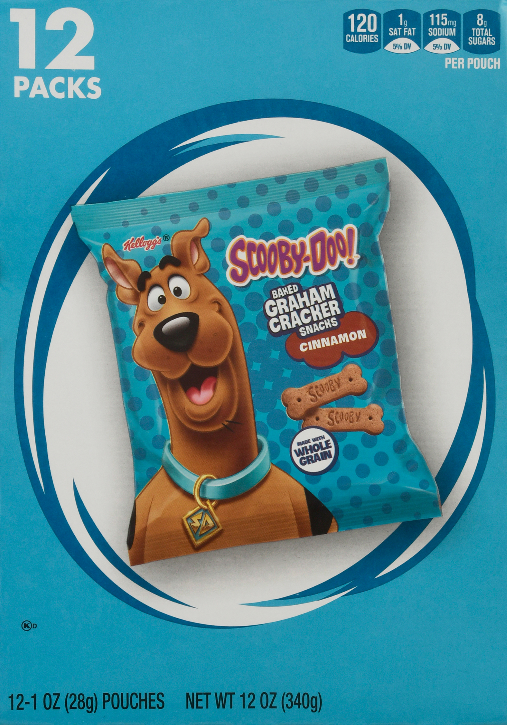 Kellogg's Scooby-Doo! 12 Packs Cinnamon Graham Crackers 12 - 1 oz Pouches