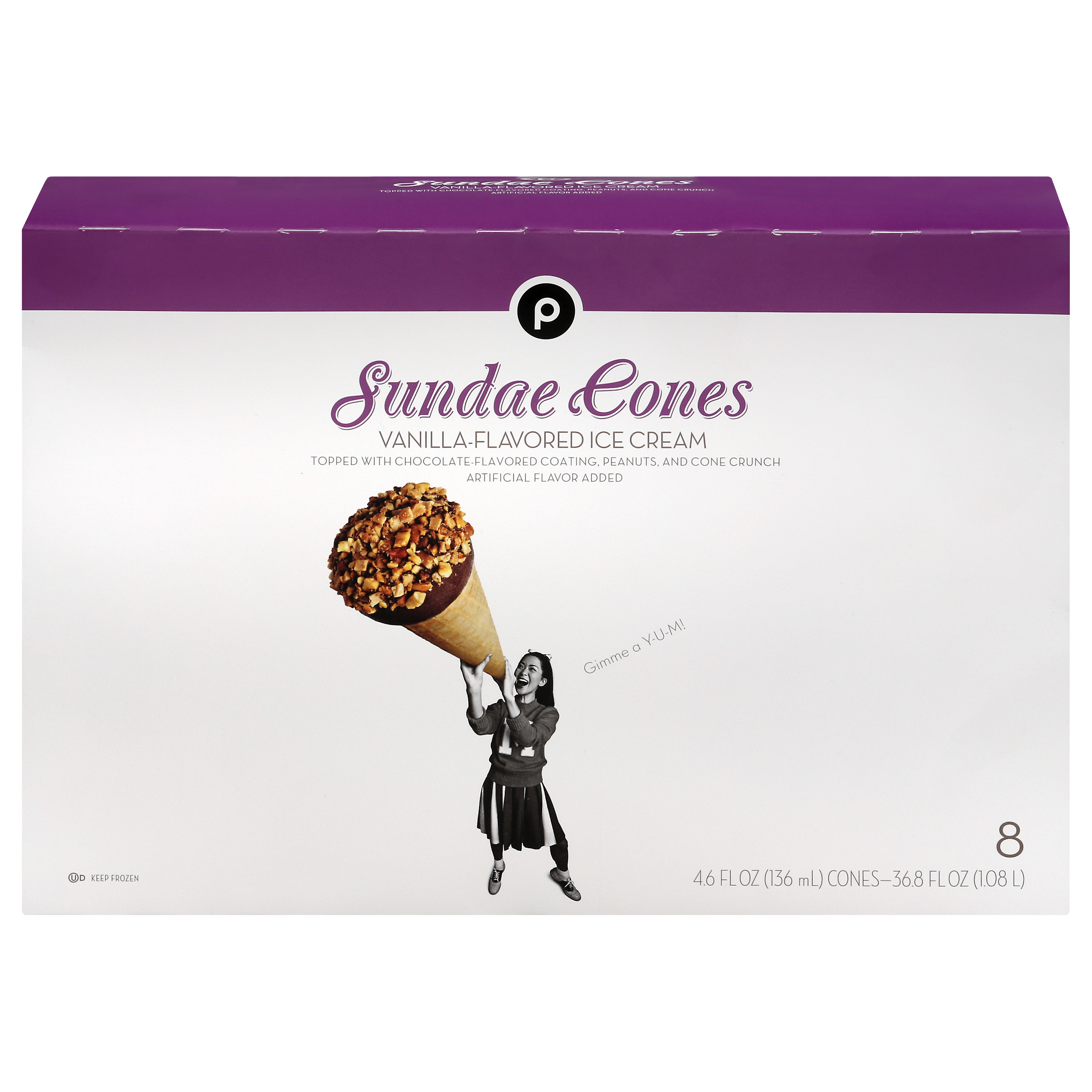 Publix Sundae Cones VanillaFlavored Ice Cream 8 ea BOX