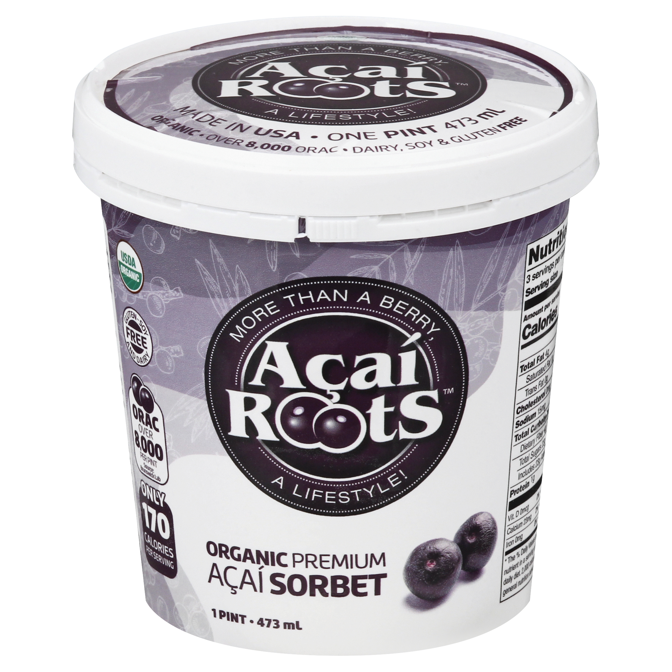 Acai Roots Organic Premium Acai Sorbet