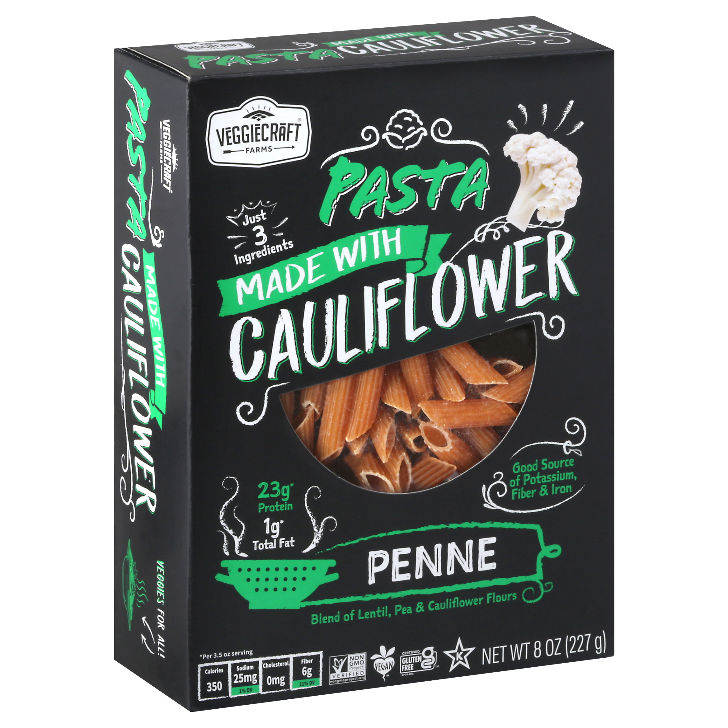Veggiecraft Farms Penne Pasta Made with Cauliflower