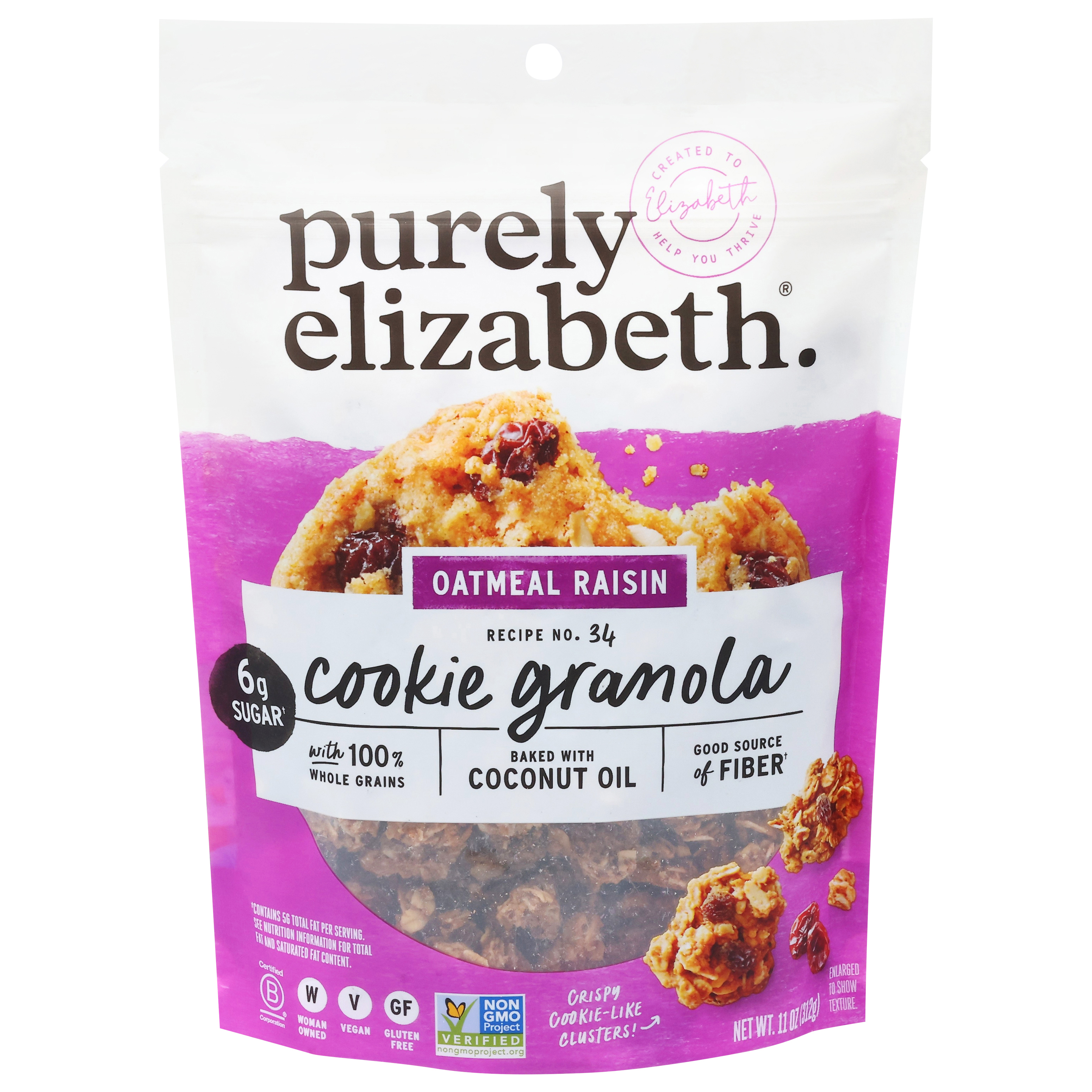 Purely Elizabeth Recipe No. 34 Oatmeal Raisin Cookie Granola