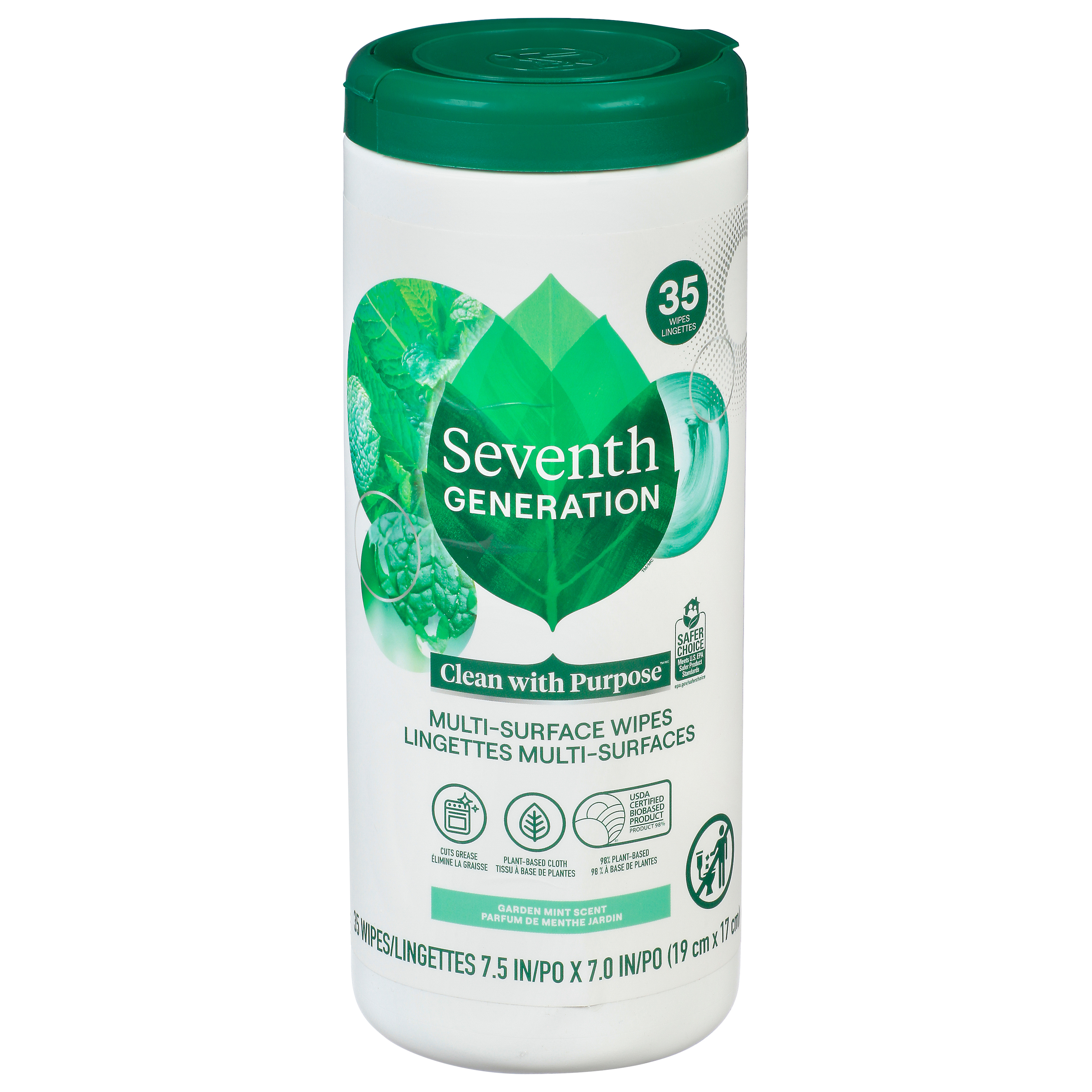 Seventh Generation Garden Mint Scent Multi-Surface Wipes