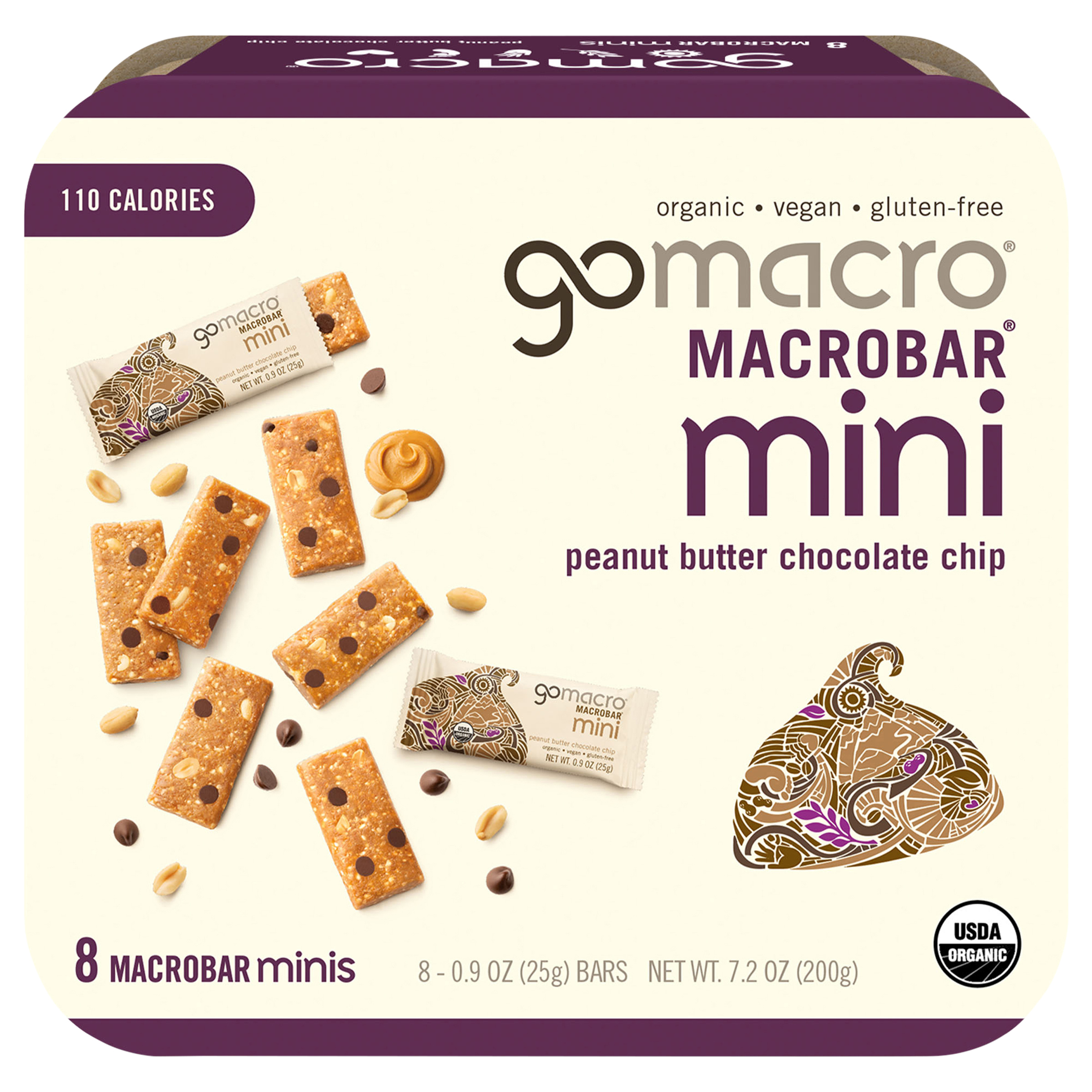 GoMacro Peanut Butter Chocolate Chip MacroBar Mini 8ct Multipack
