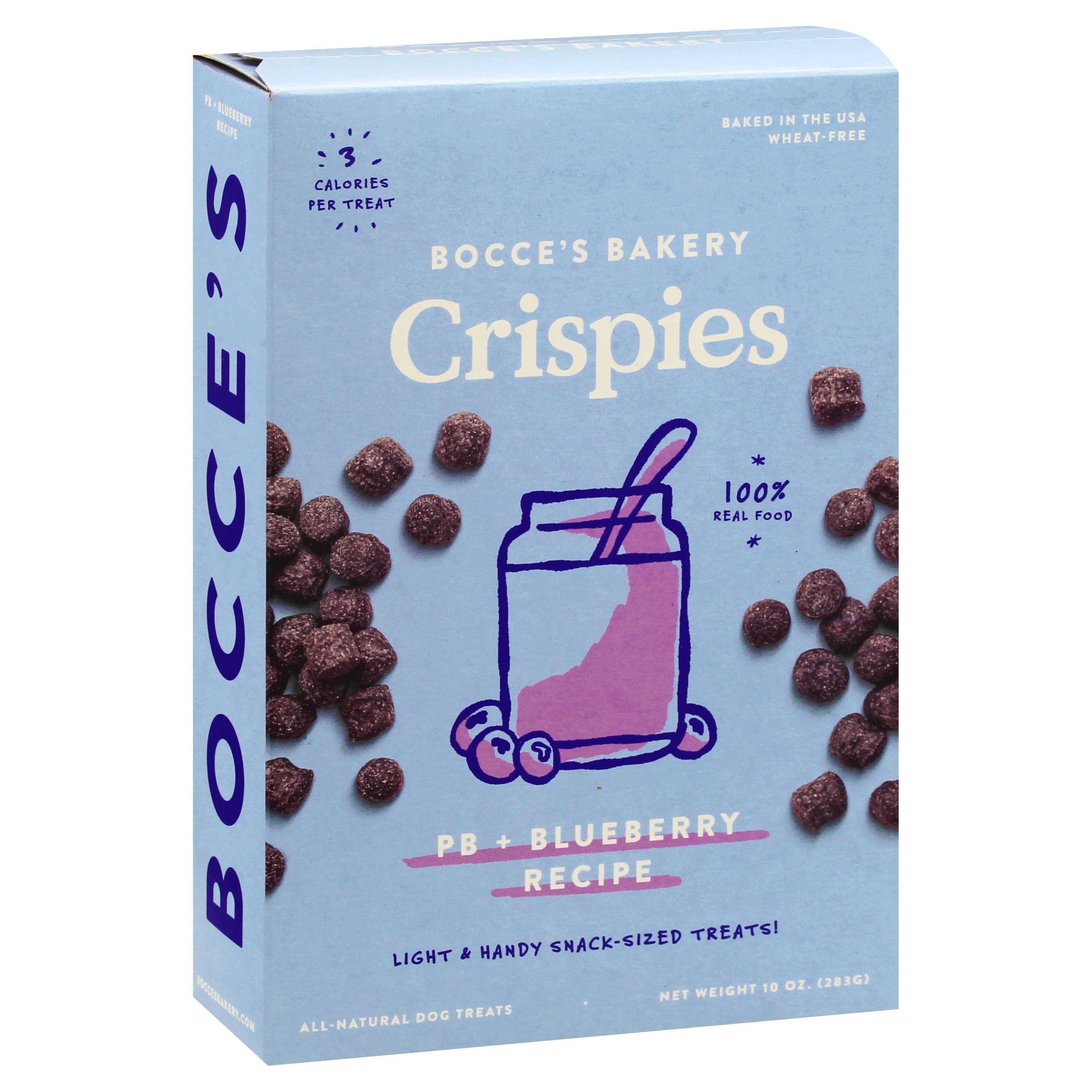 Bocces Bakery Crispies All-Natural PB + Blueberry Recipe Dog Treats